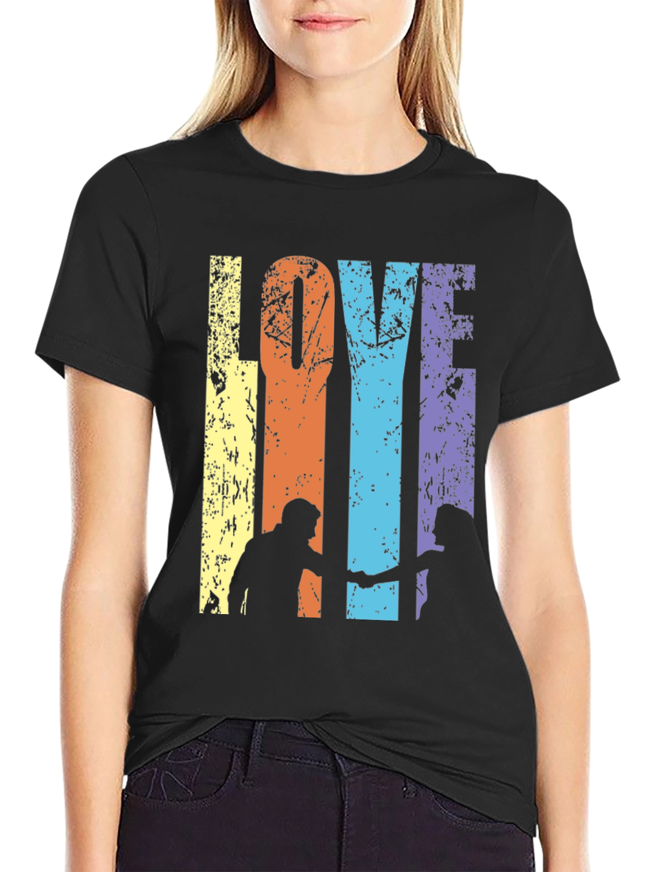 Love T-Shirt Couple Silhouette Tee