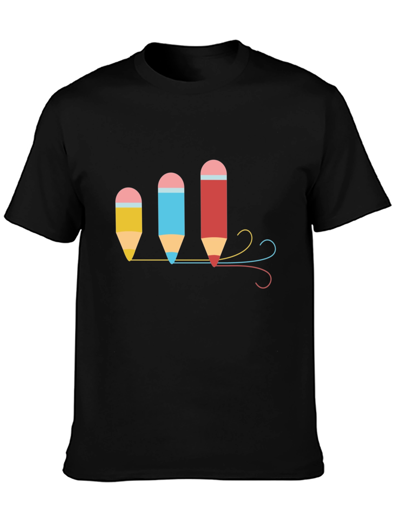 Colorful Pencils Graphic T-Shirt