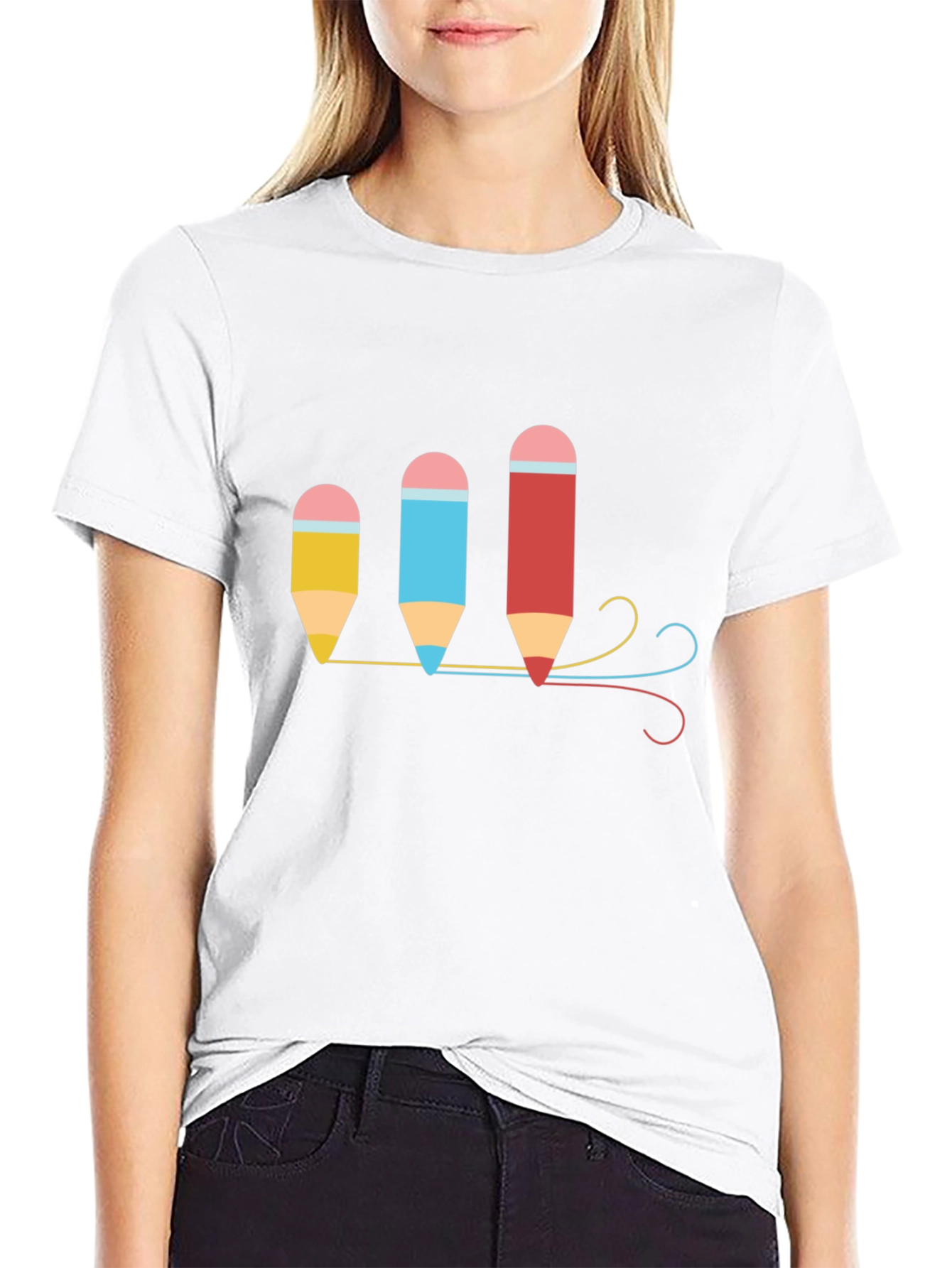 Colorful Pencils Graphic T-Shirt