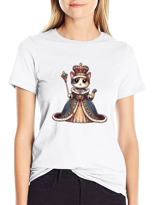 Cat Queen Graphic Tee - Royal Feline Style