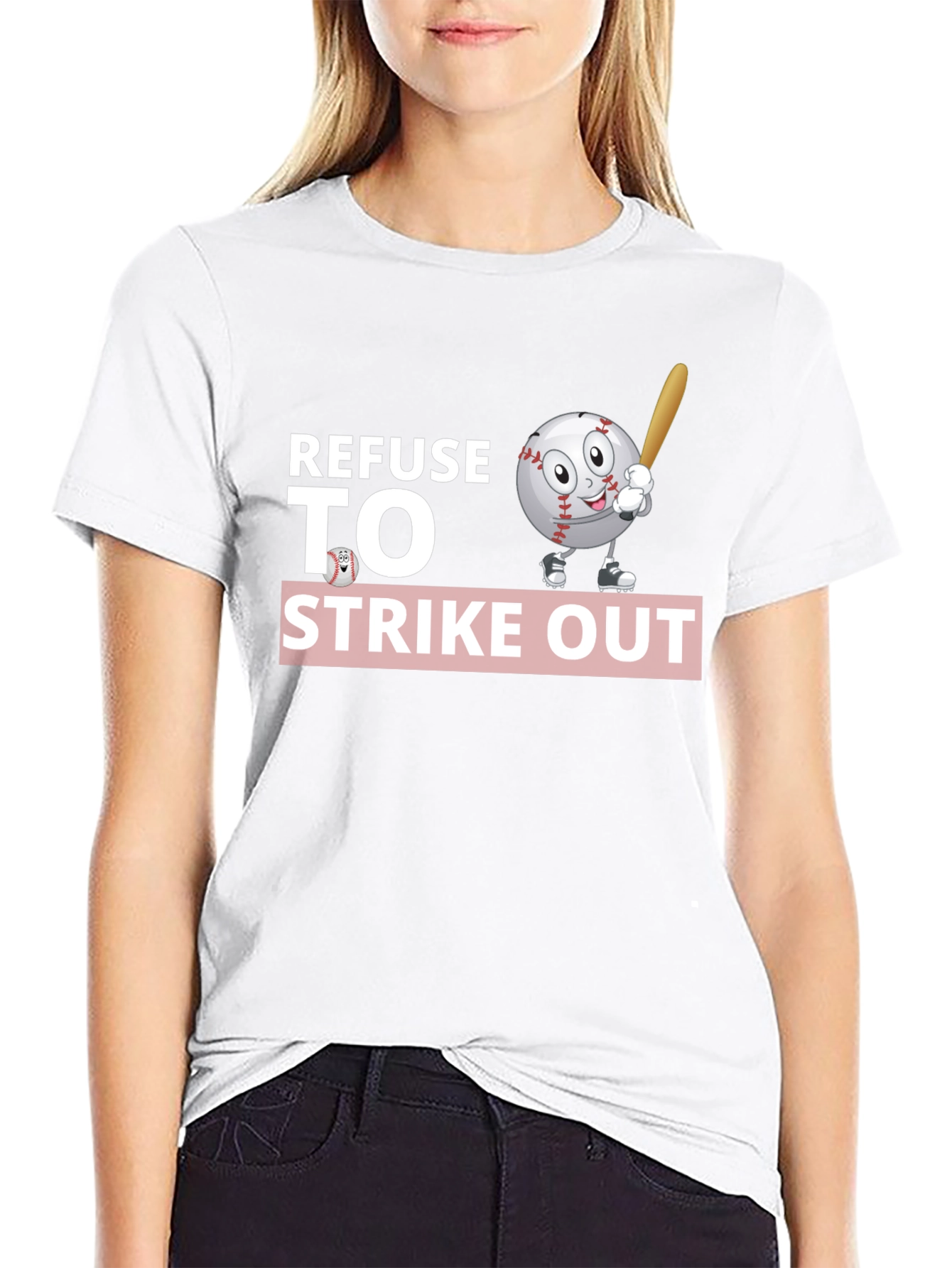 Refuse to Strike Out Baseball Graphic T-Shirt