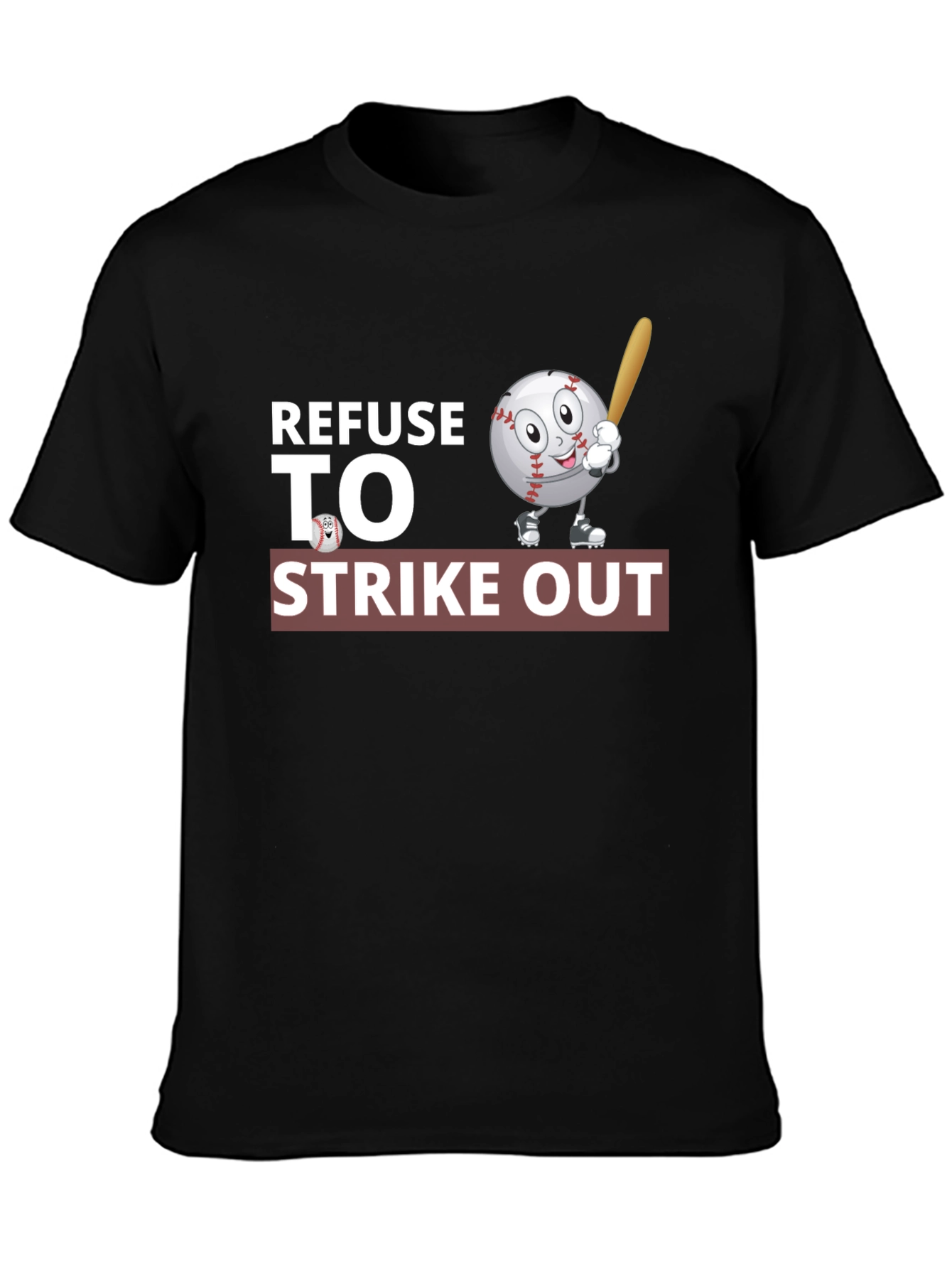 Refuse to Strike Out Baseball Graphic T-Shirt