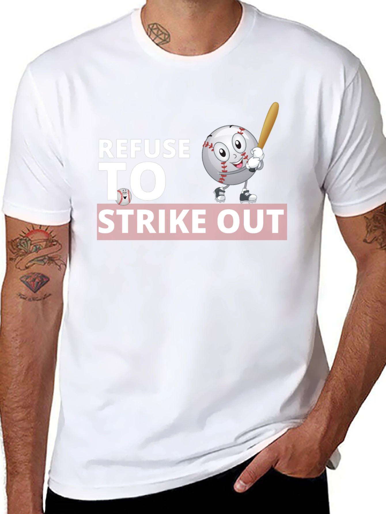 Refuse to Strike Out Baseball Graphic T-Shirt