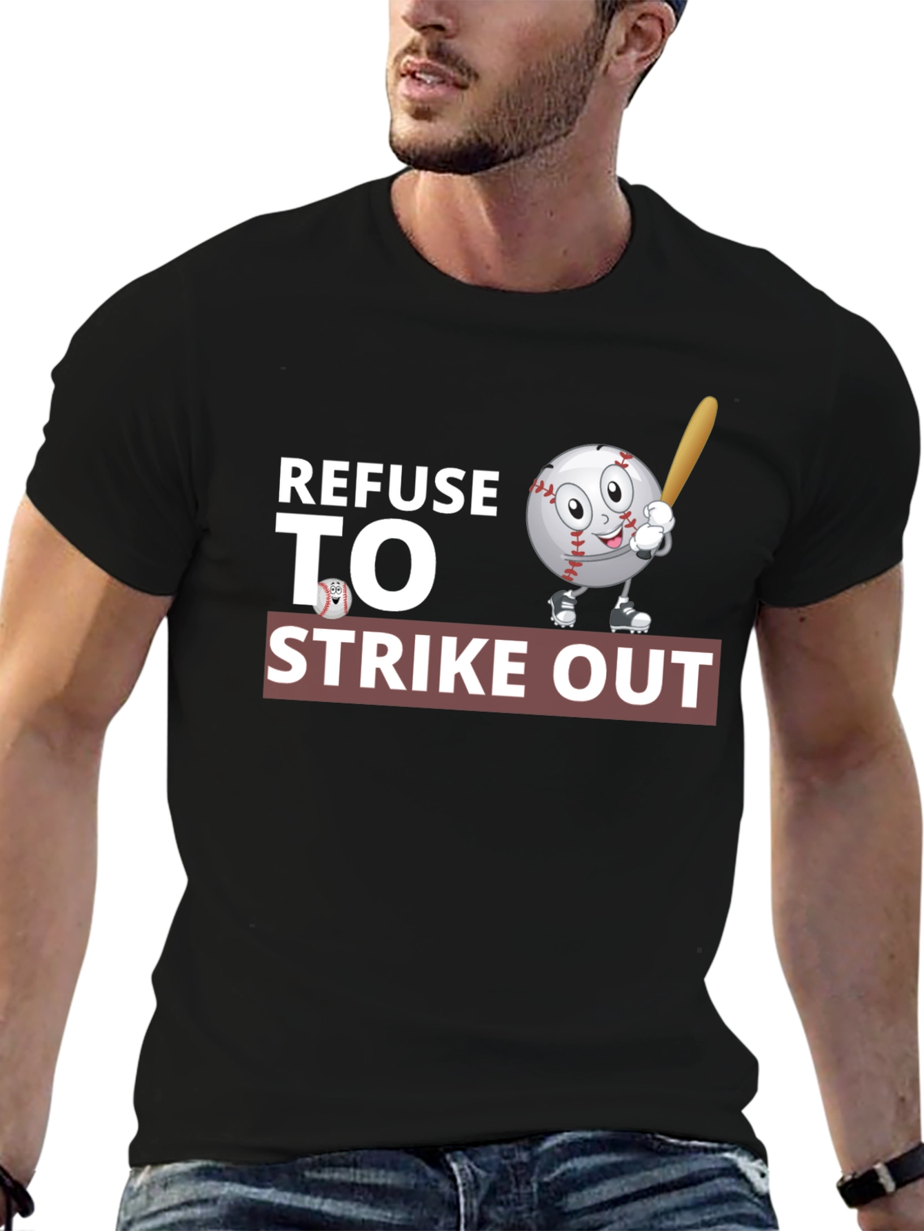 Refuse to Strike Out Baseball Graphic T-Shirt