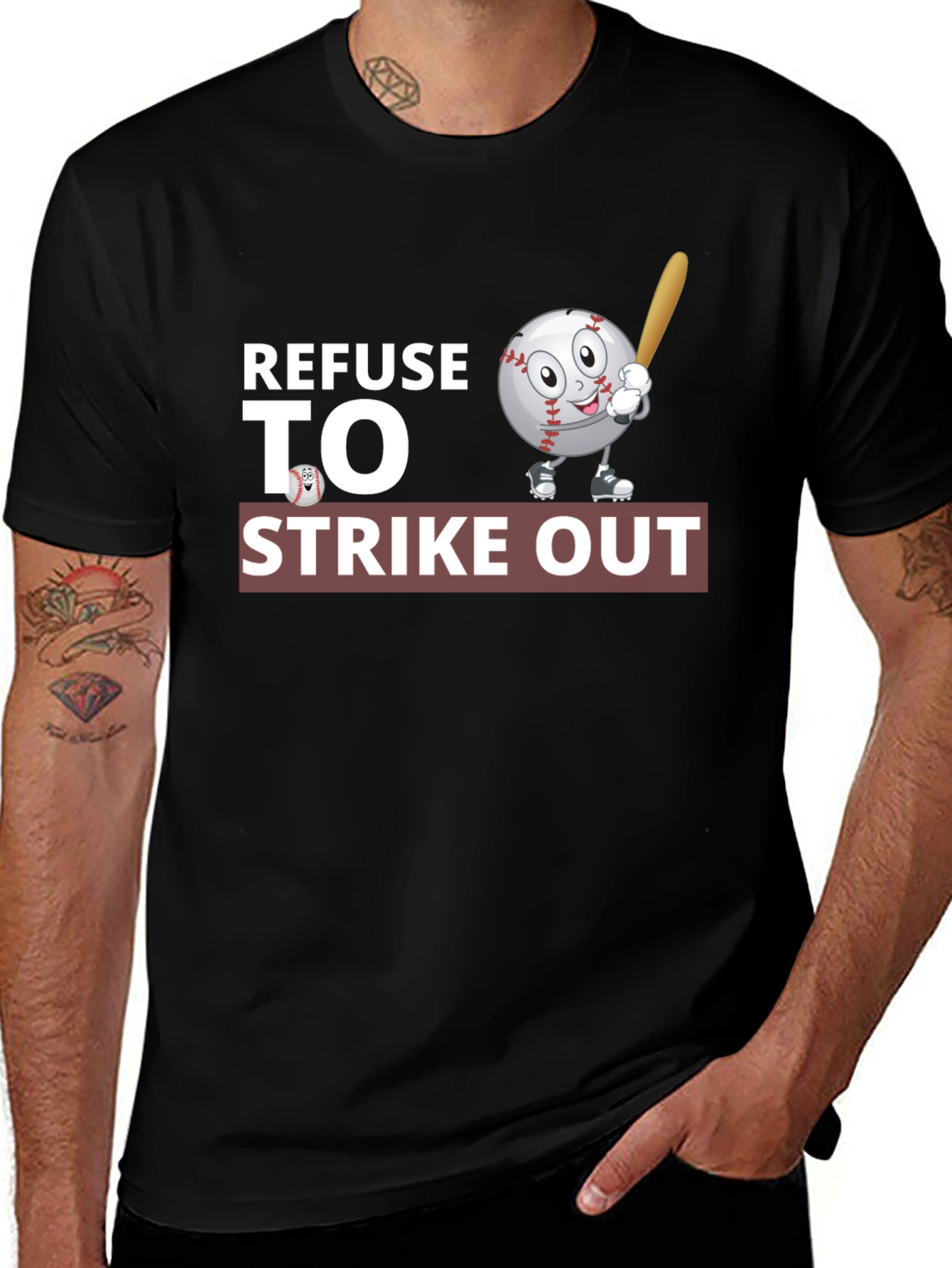 Refuse to Strike Out Baseball Graphic T-Shirt