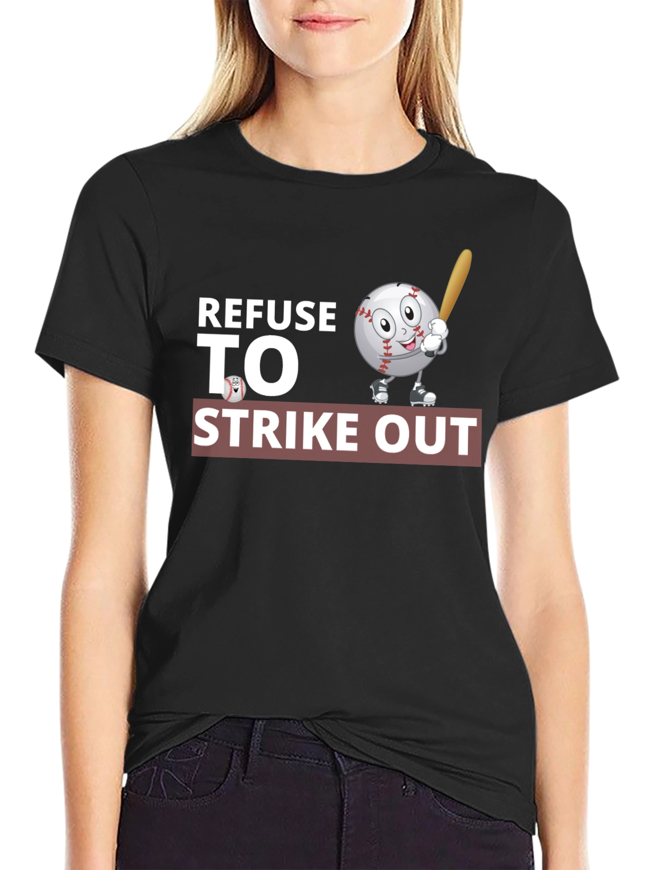 Refuse to Strike Out Baseball Graphic T-Shirt