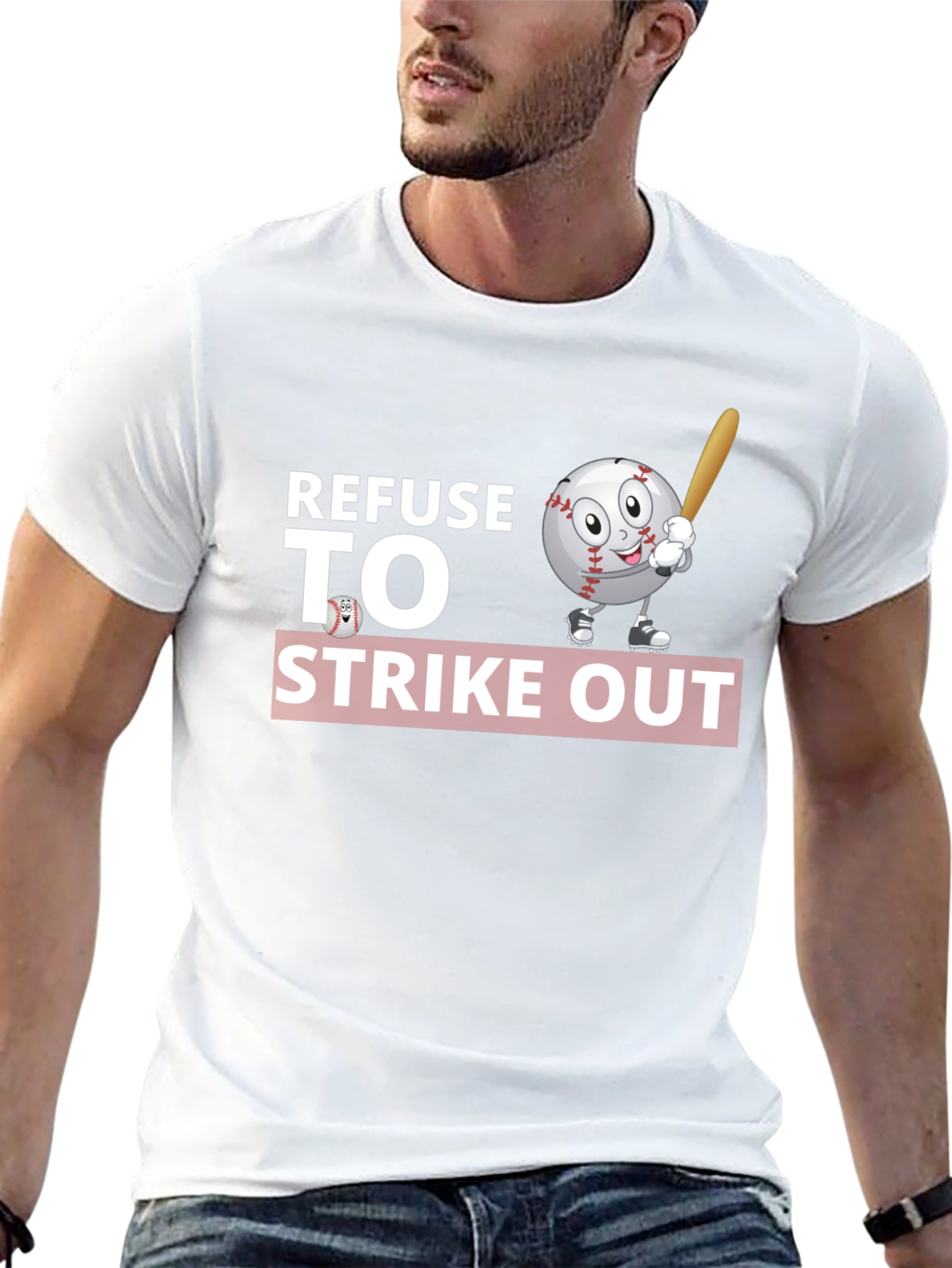 Refuse to Strike Out Baseball Graphic T-Shirt
