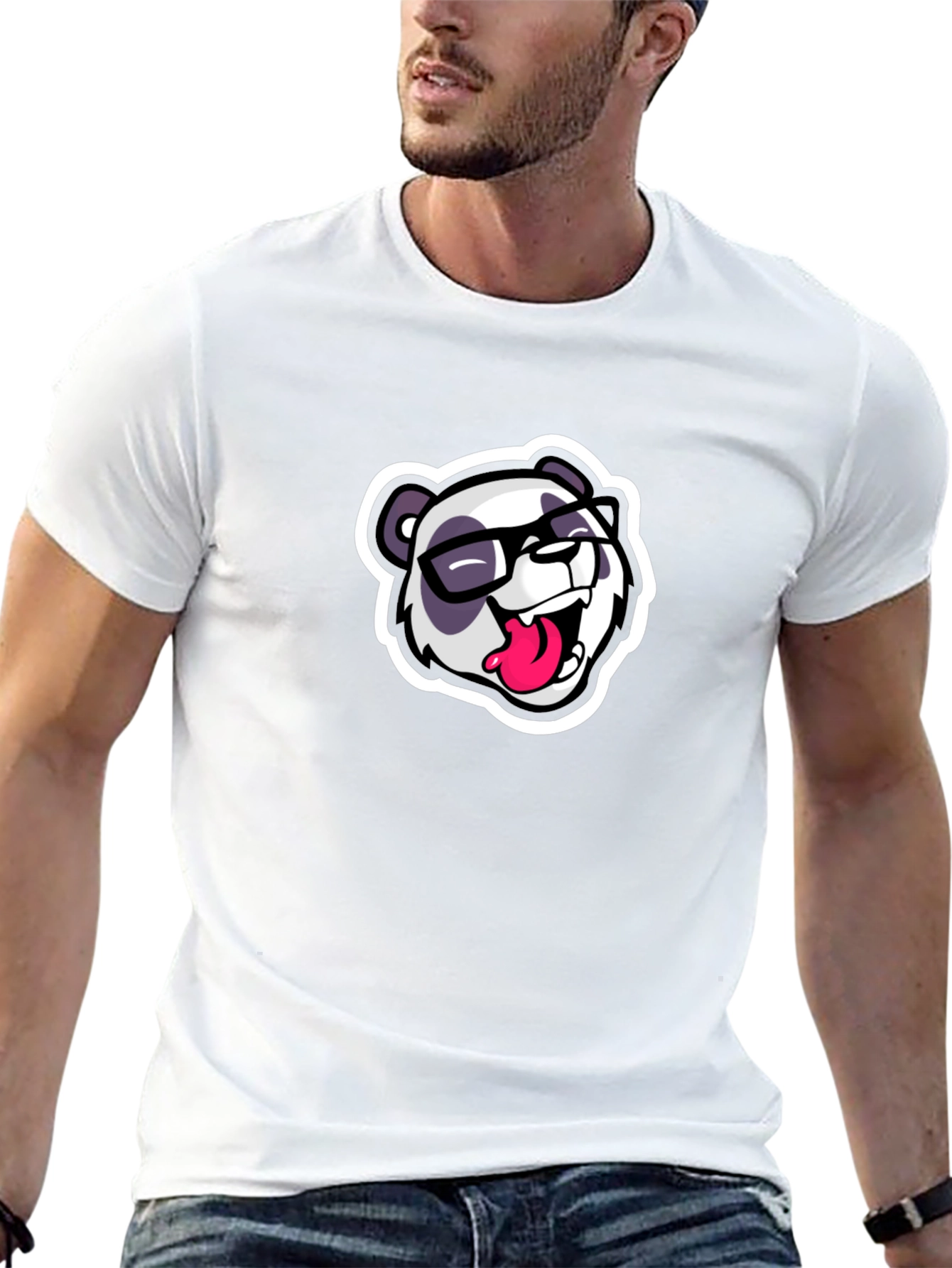 Cool Panda Graphic Tee - Black Casual T-Shirt