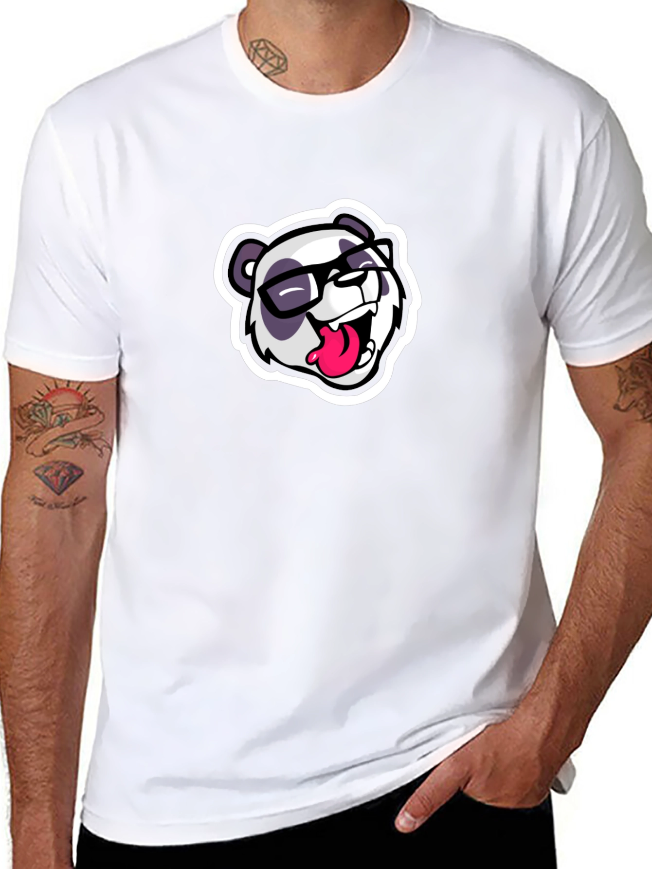 Cool Panda Graphic Tee - Black Casual T-Shirt