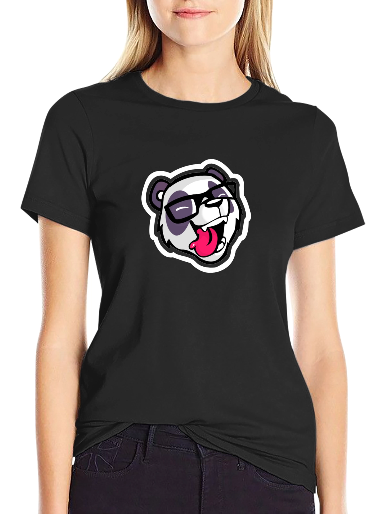 Cool Panda Graphic Tee - Black Casual T-Shirt