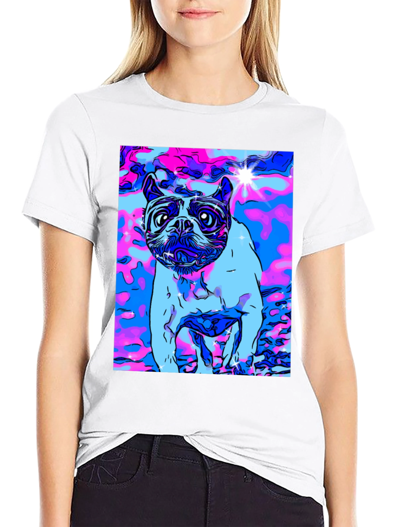 Psychedelic Dog Graphic T-Shirt