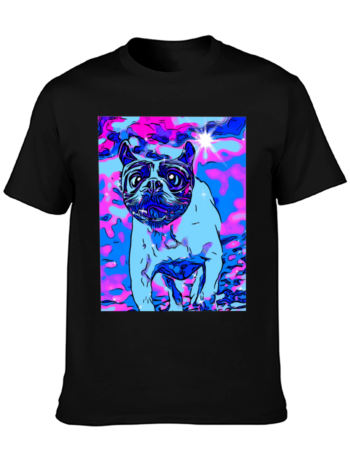 Psychedelic Dog Graphic T-Shirt
