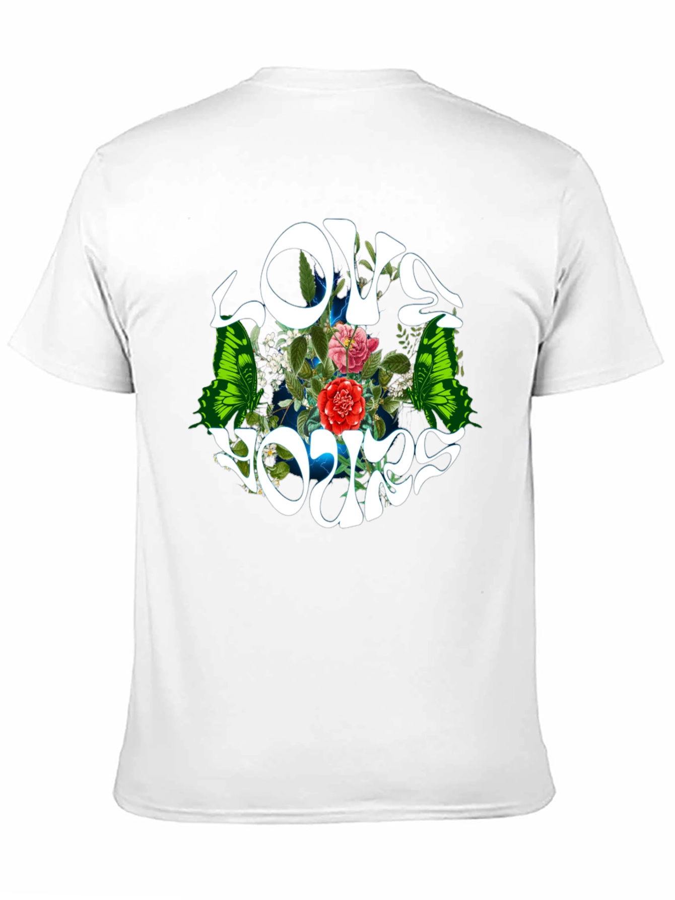 Love Yours Floral Butterfly Black T-Shirt