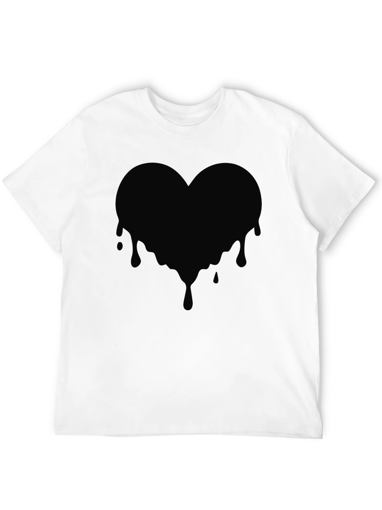 Black Dripping Heart Graphic T-Shirt