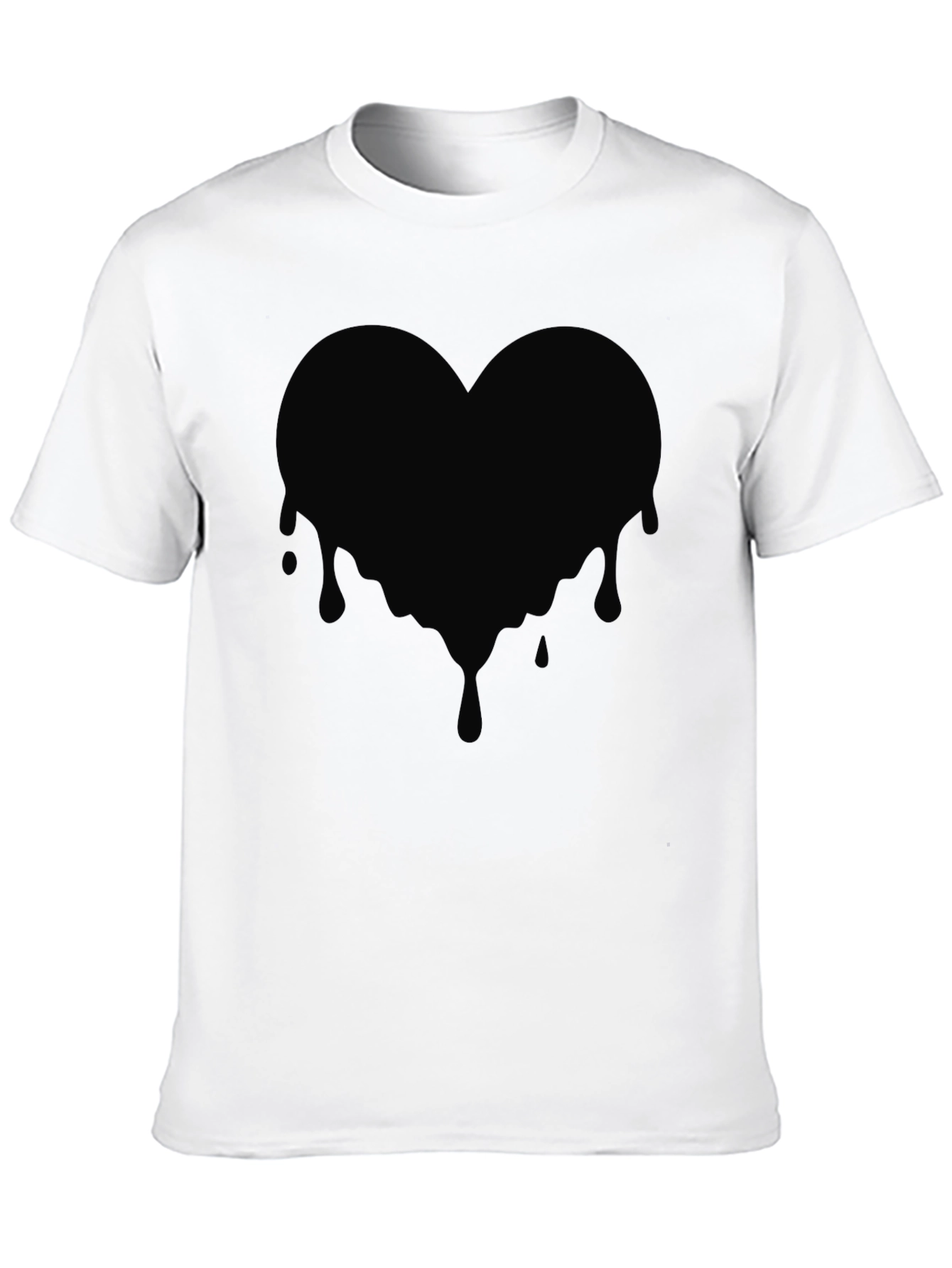 Black Dripping Heart Graphic T-Shirt