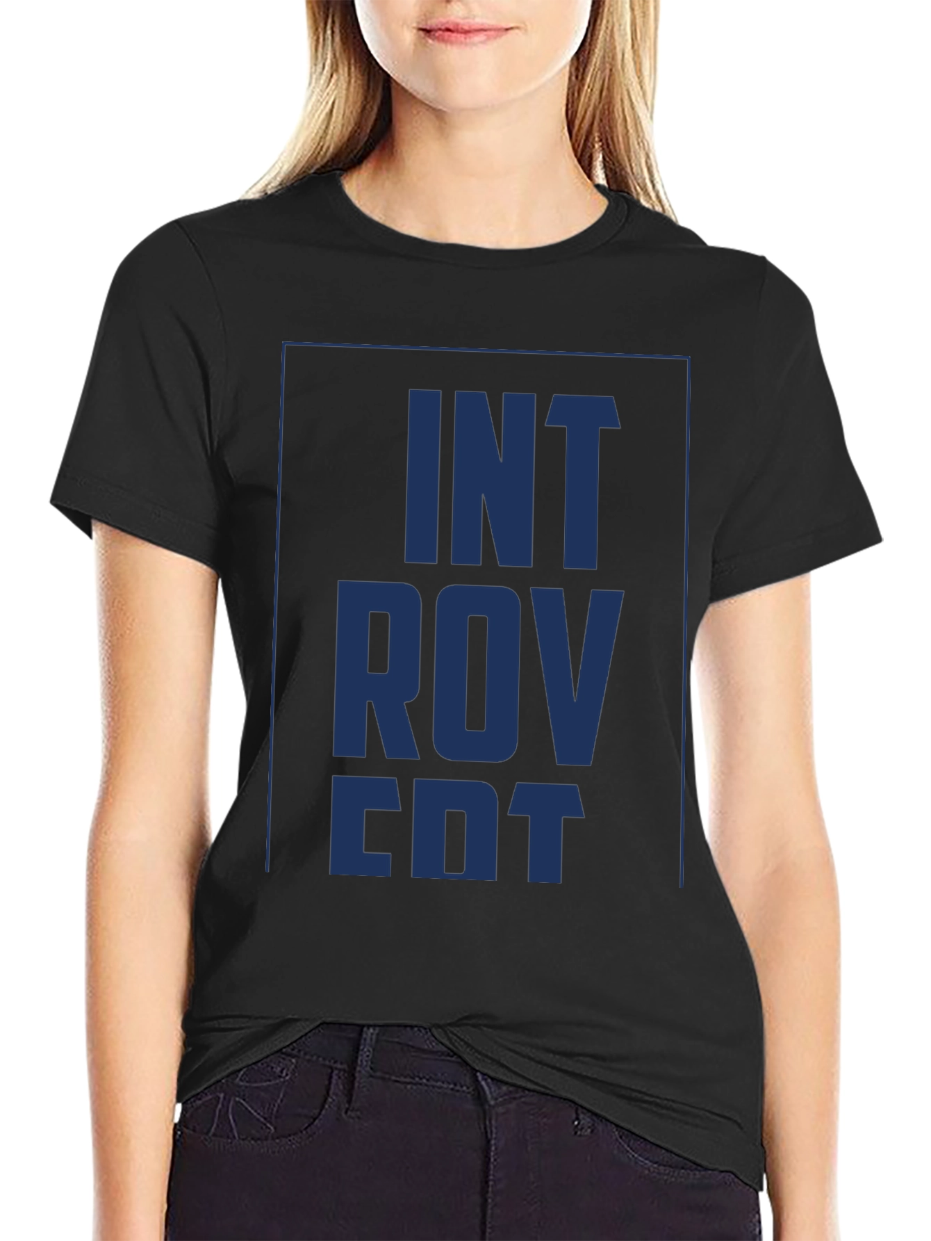 Introvert Graphic Tee - Soft Black Cotton Shirt