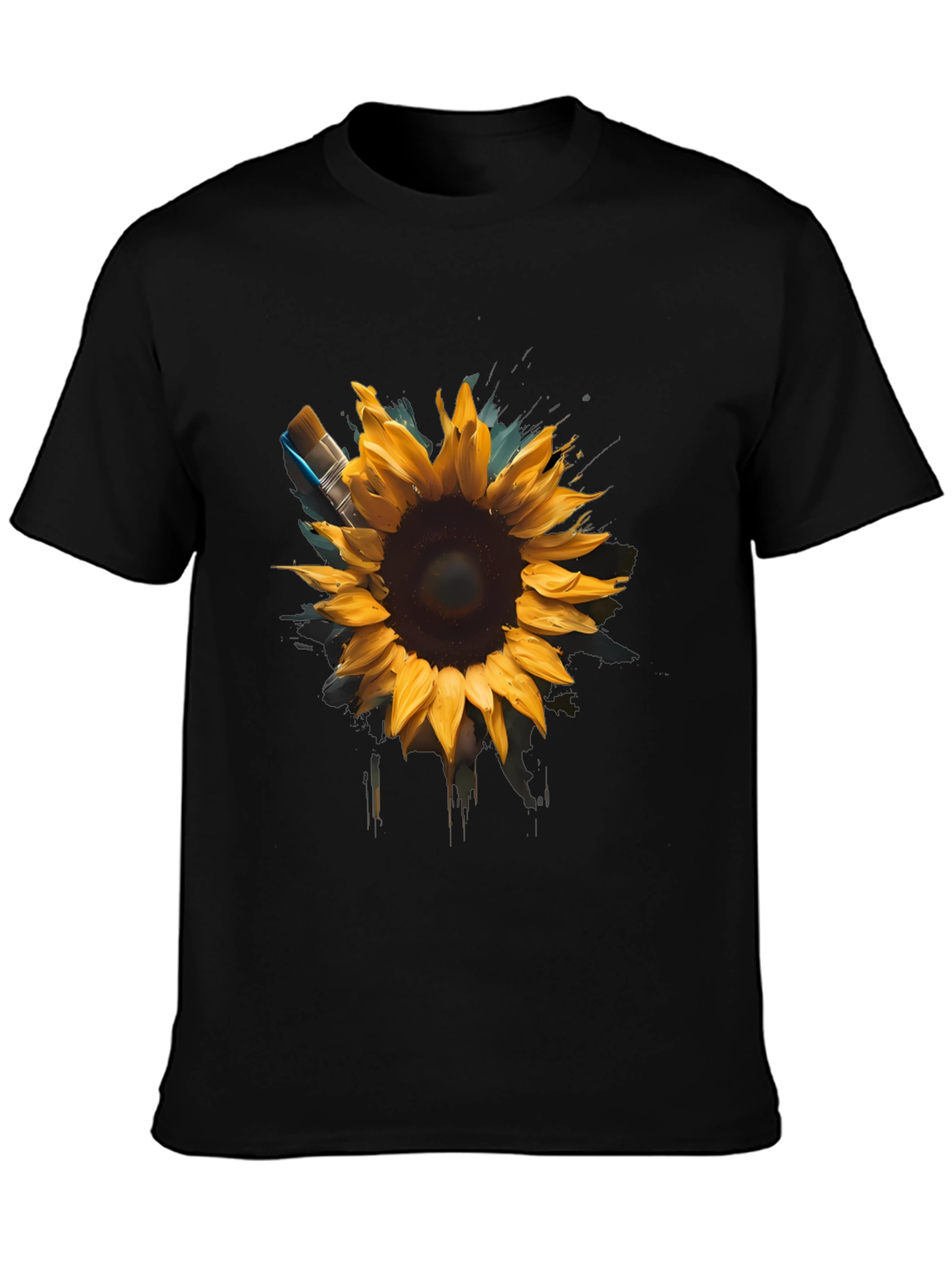 Sunflower Paintbrush Graphic Tee