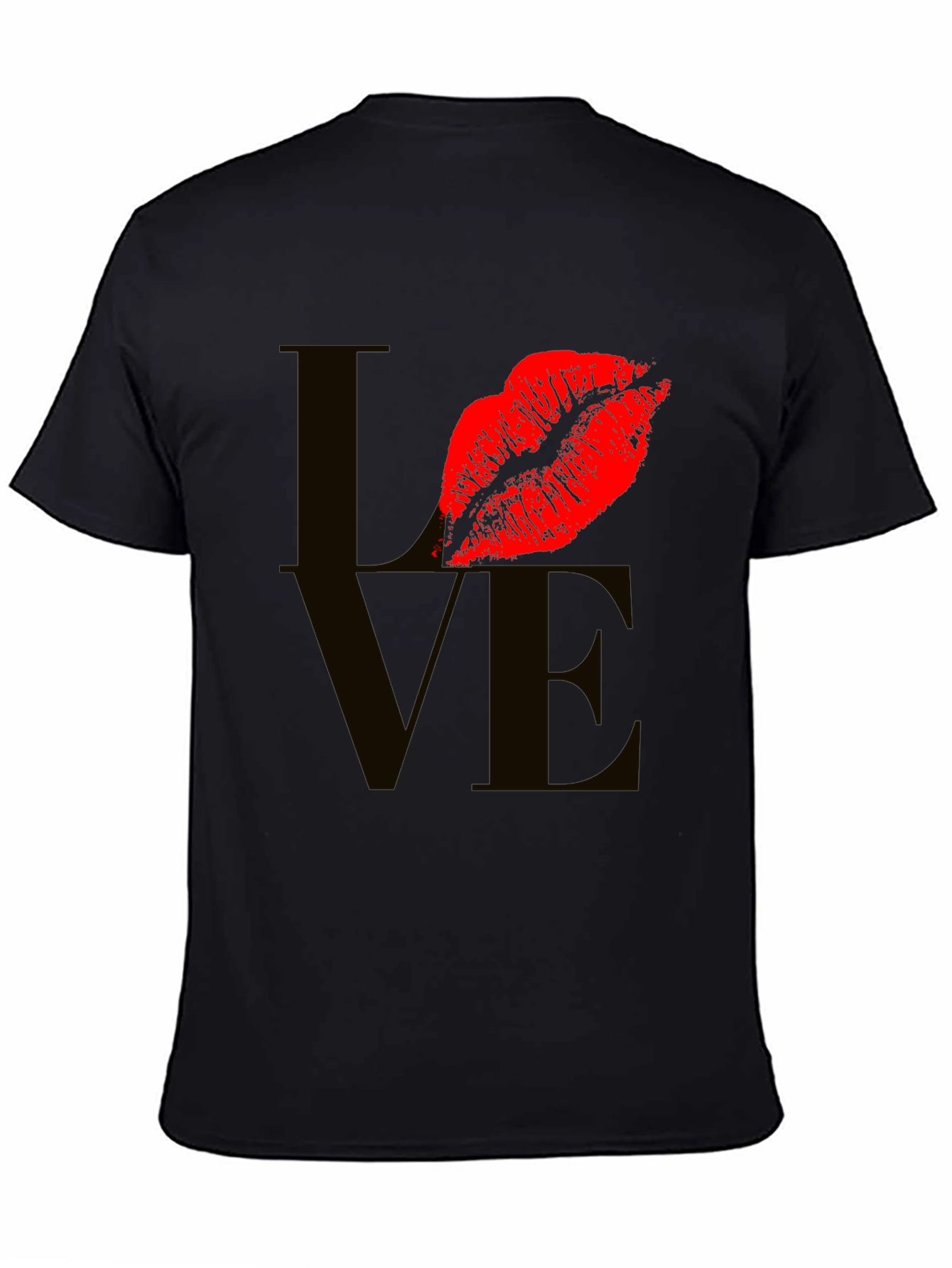 Love Lips Graphic Tee - Stylish Black T-Shirt