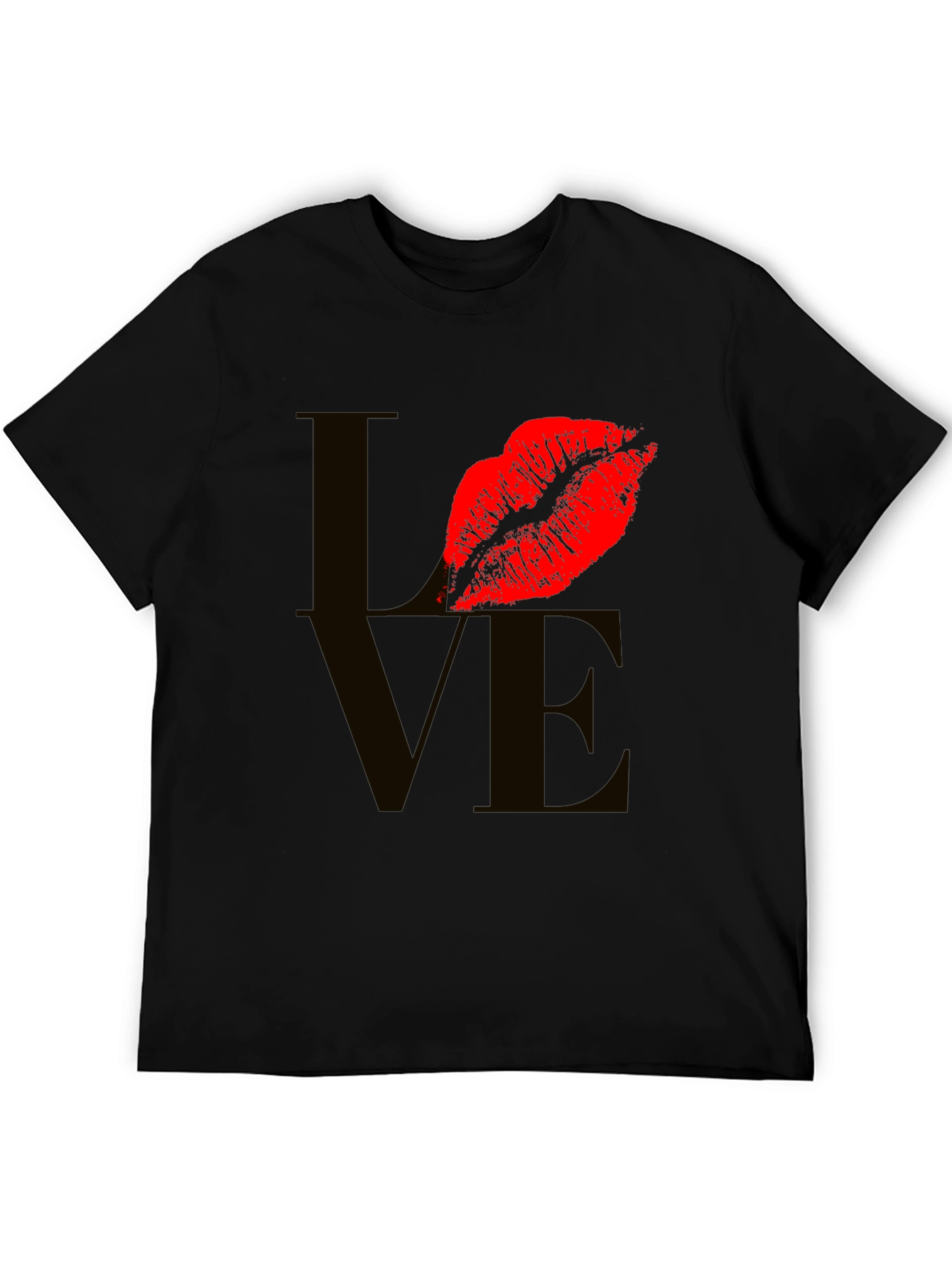Love Lips Graphic Tee - Stylish Black T-Shirt
