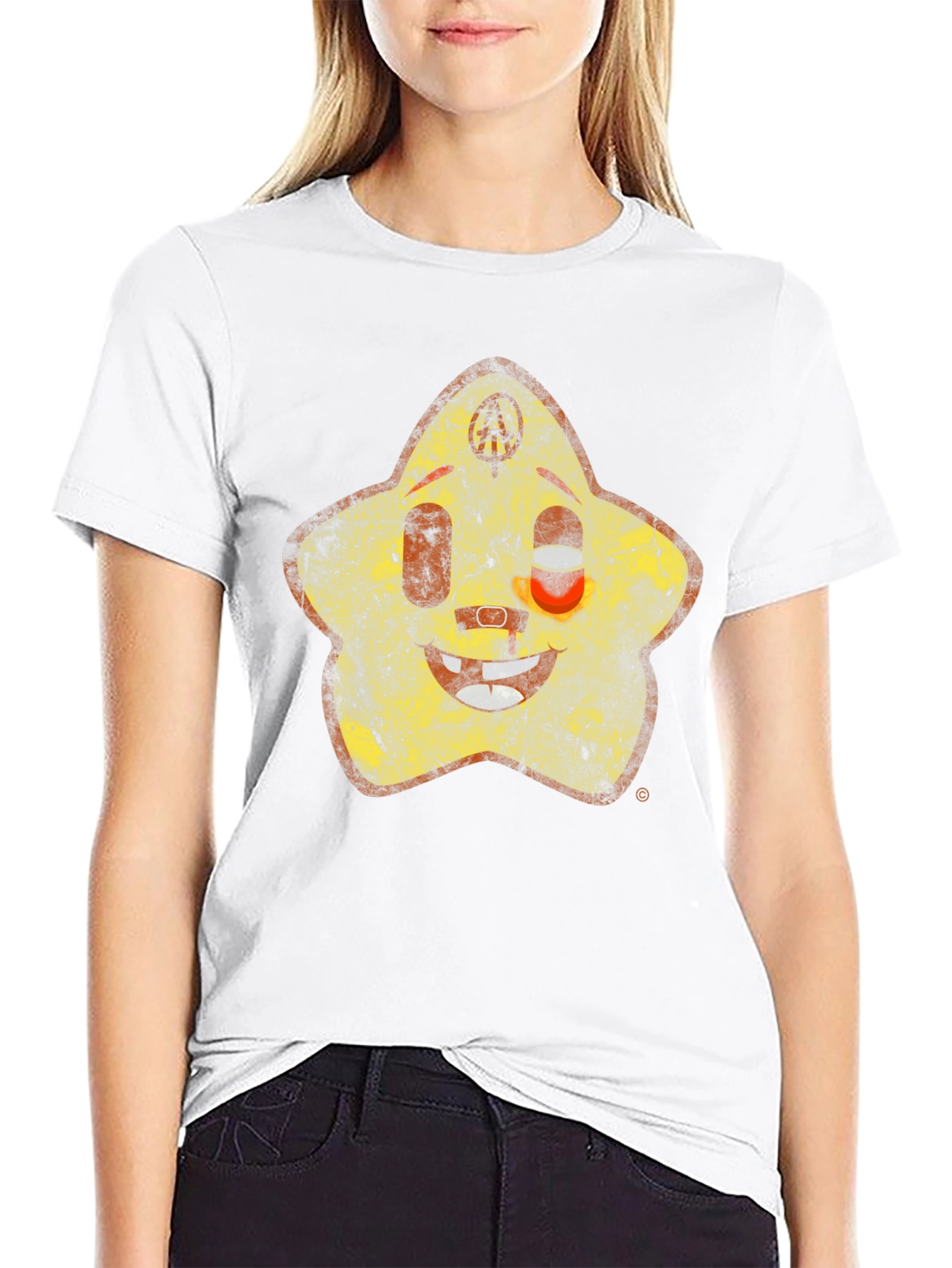 Retro Star Character Black T-Shirt