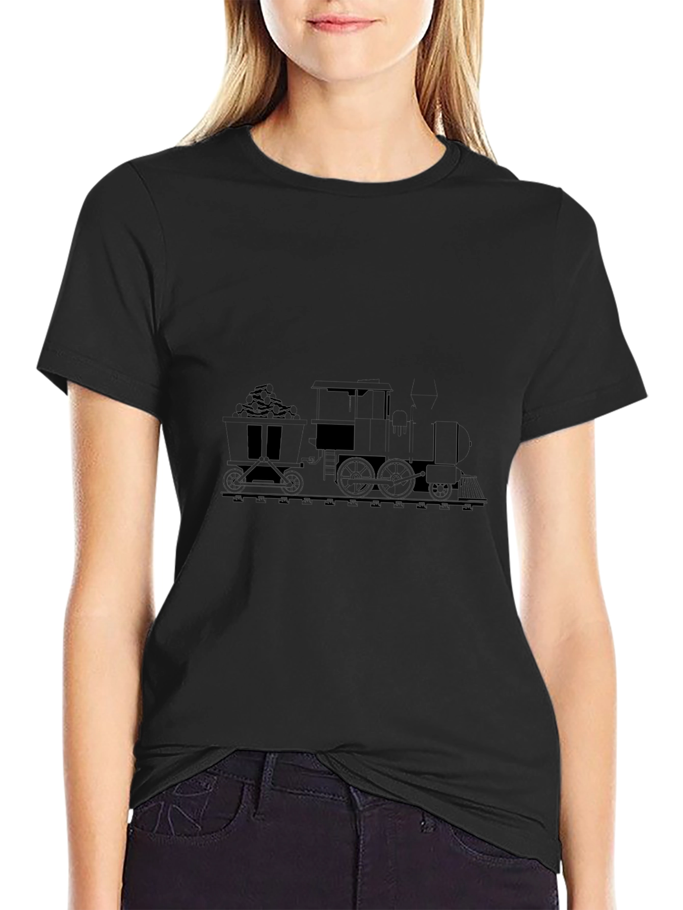 Steam Train Graphic T-Shirt - Black