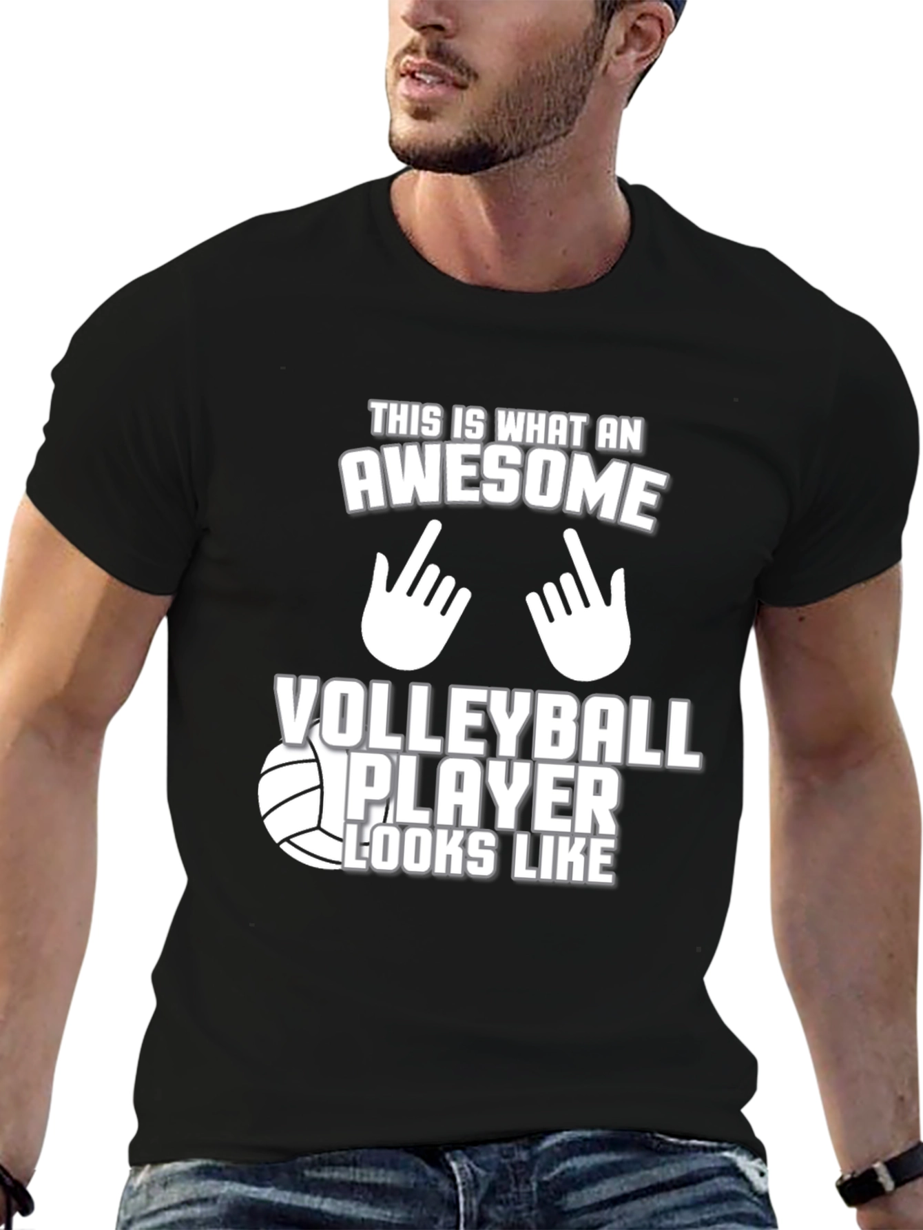 Awesome Volleyball Player Graphic T-Shirt