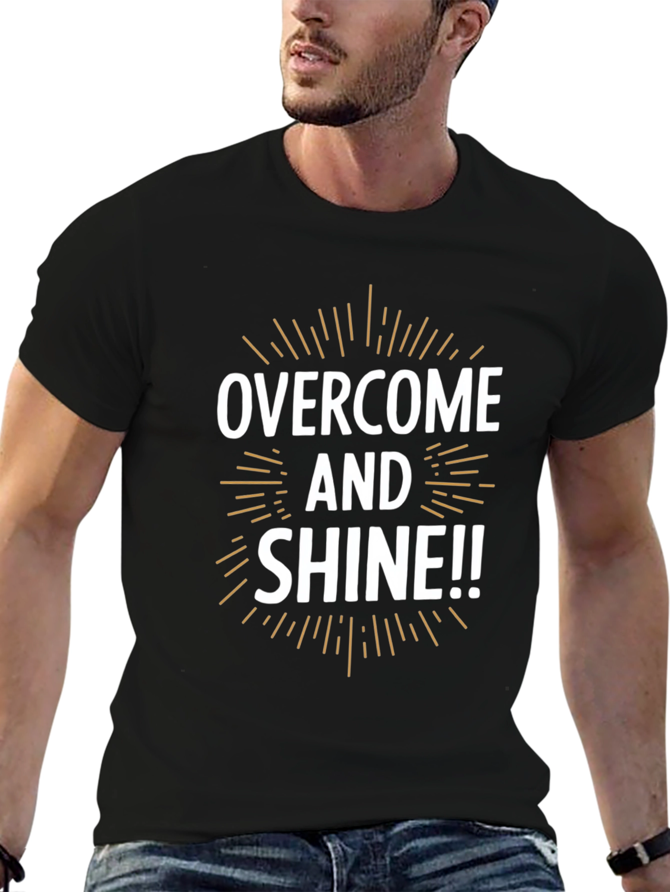 Overcome and Shine T-Shirt - Motivational Design