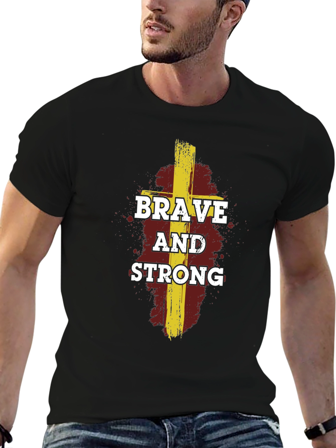 Brave and Strong Graphic Tee - Christian Inspired Design