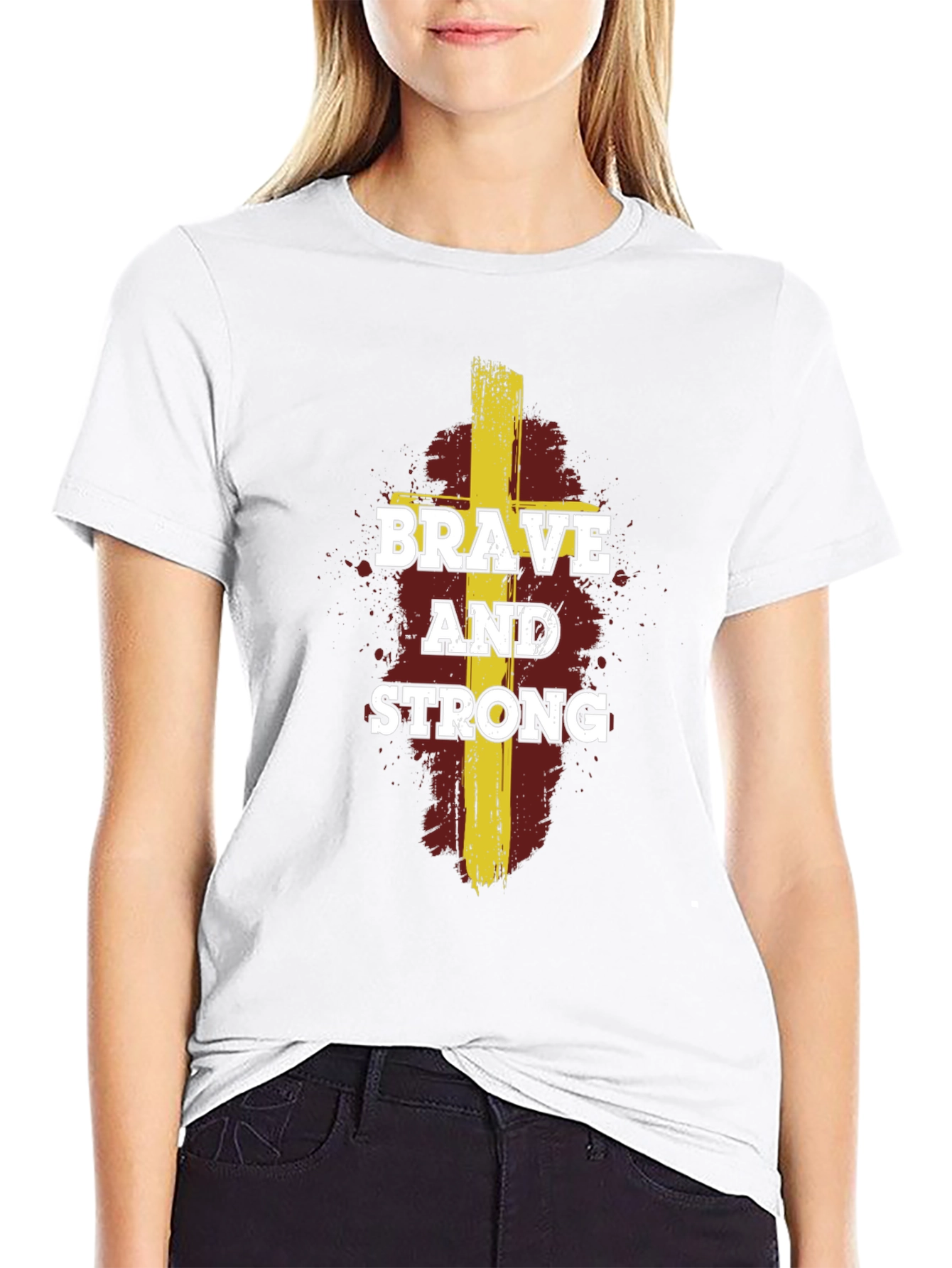 Brave and Strong Graphic Tee - Christian Inspired Design