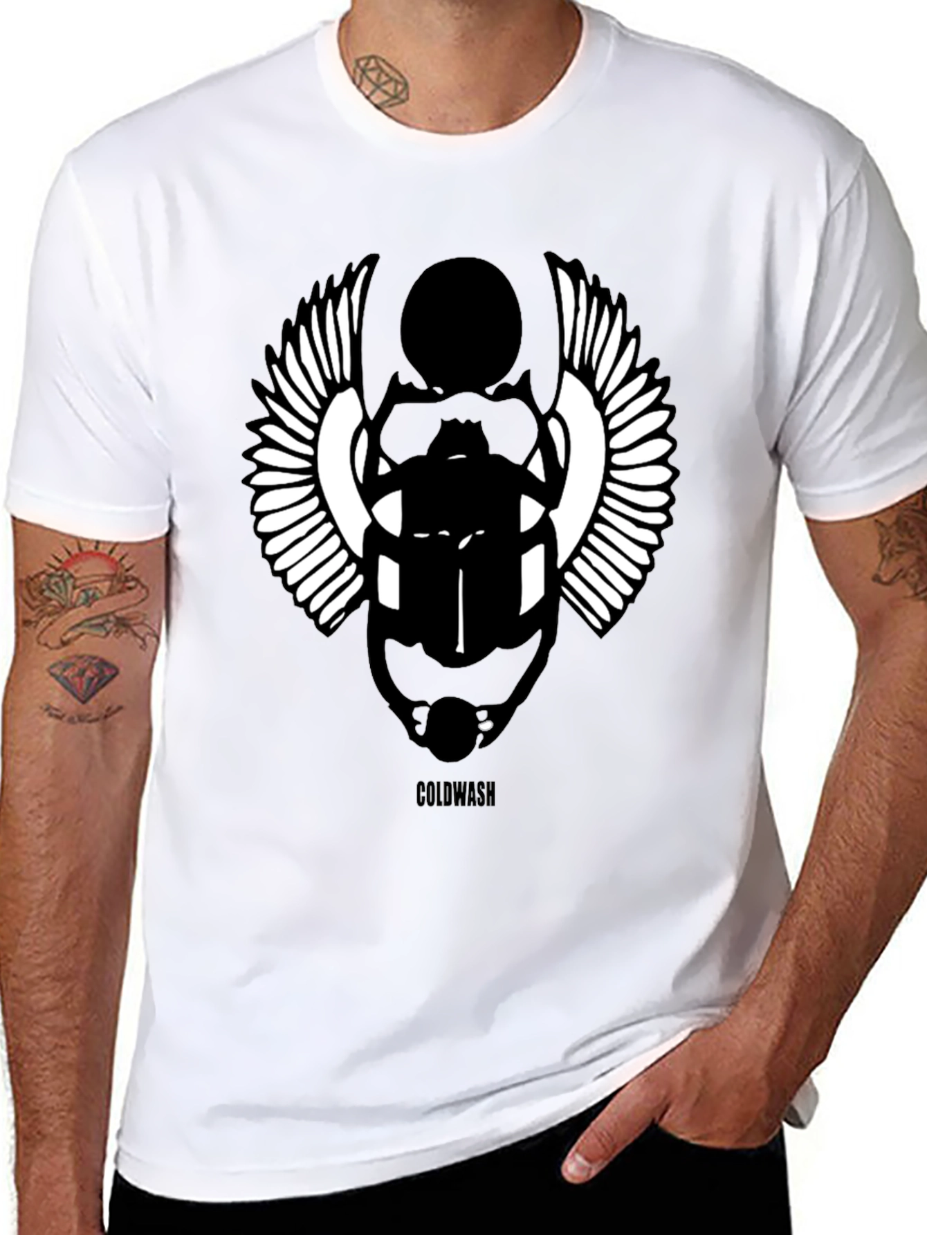 Egyptian Scarab Beetle Graphic Black T-Shirt