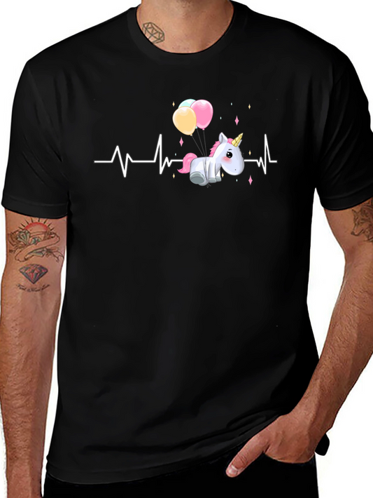 Unicorn Heartbeat T-Shirt - Cute Graphic Tee