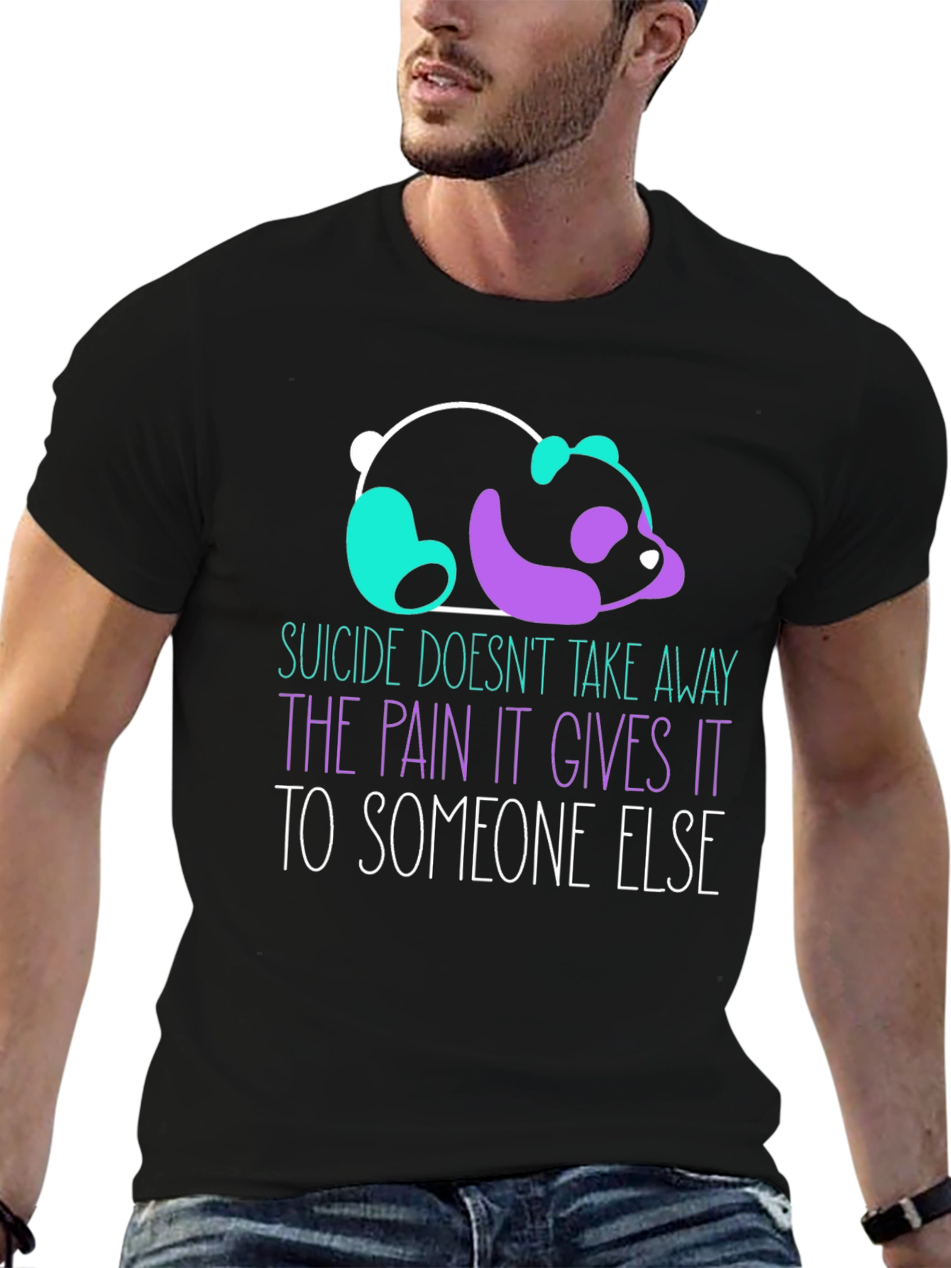 Suicide Awareness Panda Graphic T-Shirt