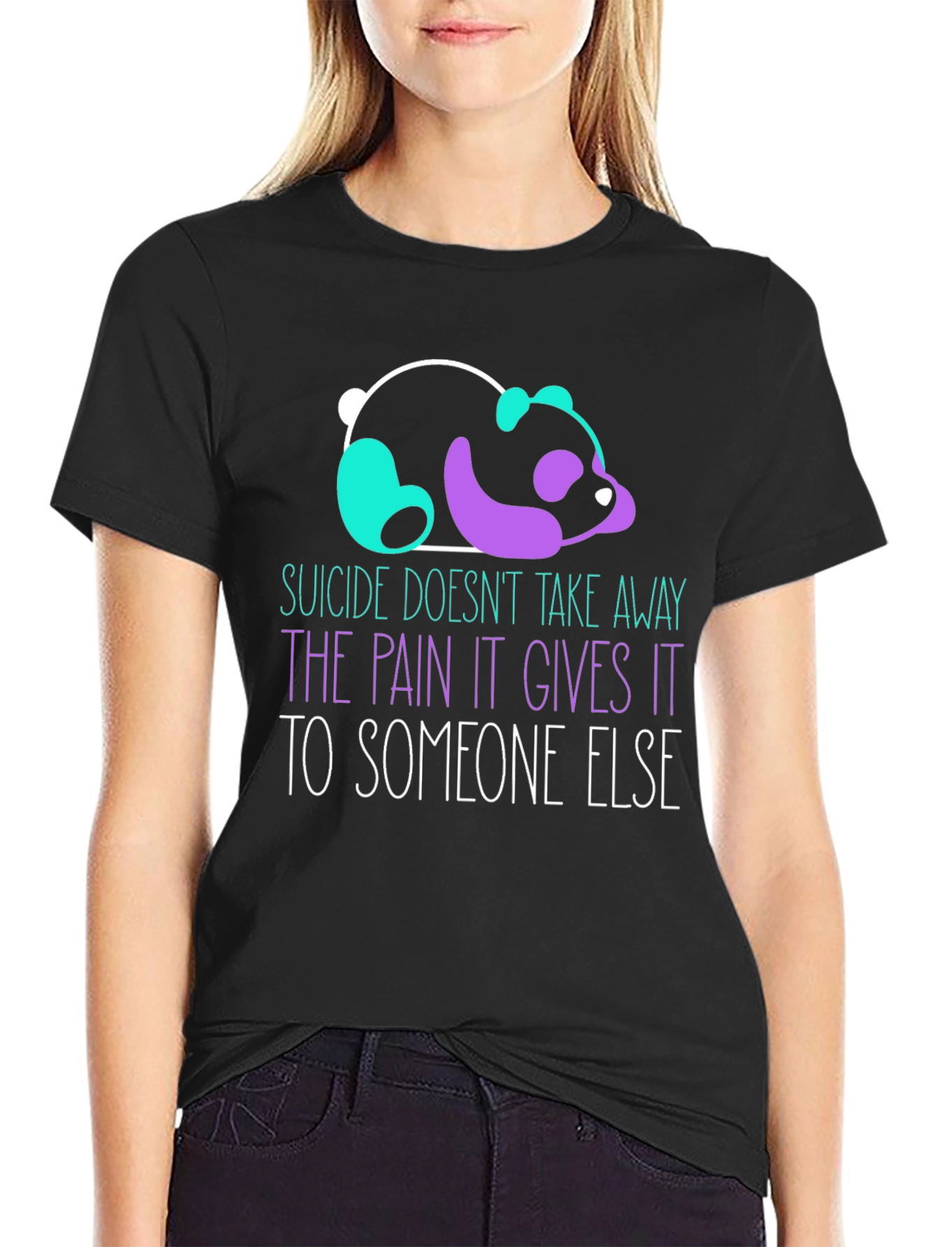 Suicide Awareness Panda Graphic T-Shirt