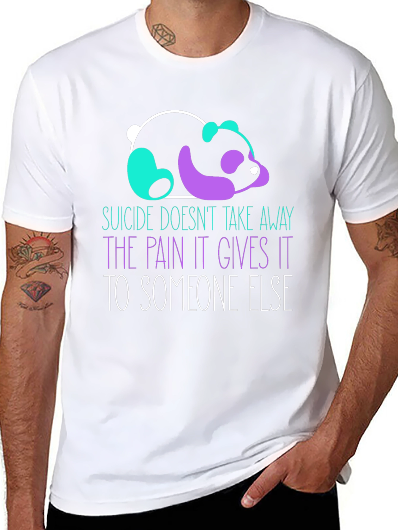 Suicide Awareness Panda Graphic T-Shirt