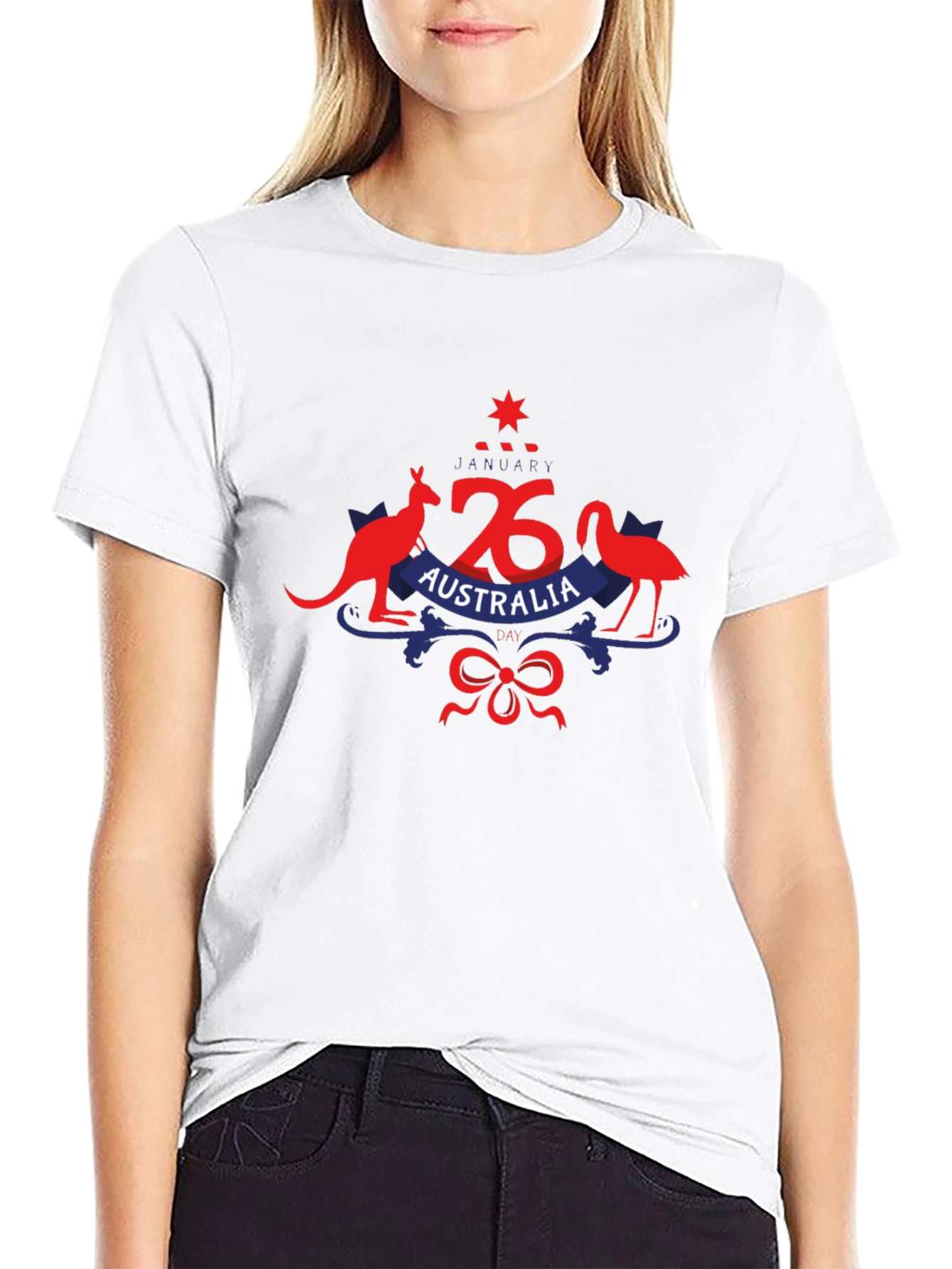 Australia Day Kangaroo & Emu Black T-Shirt