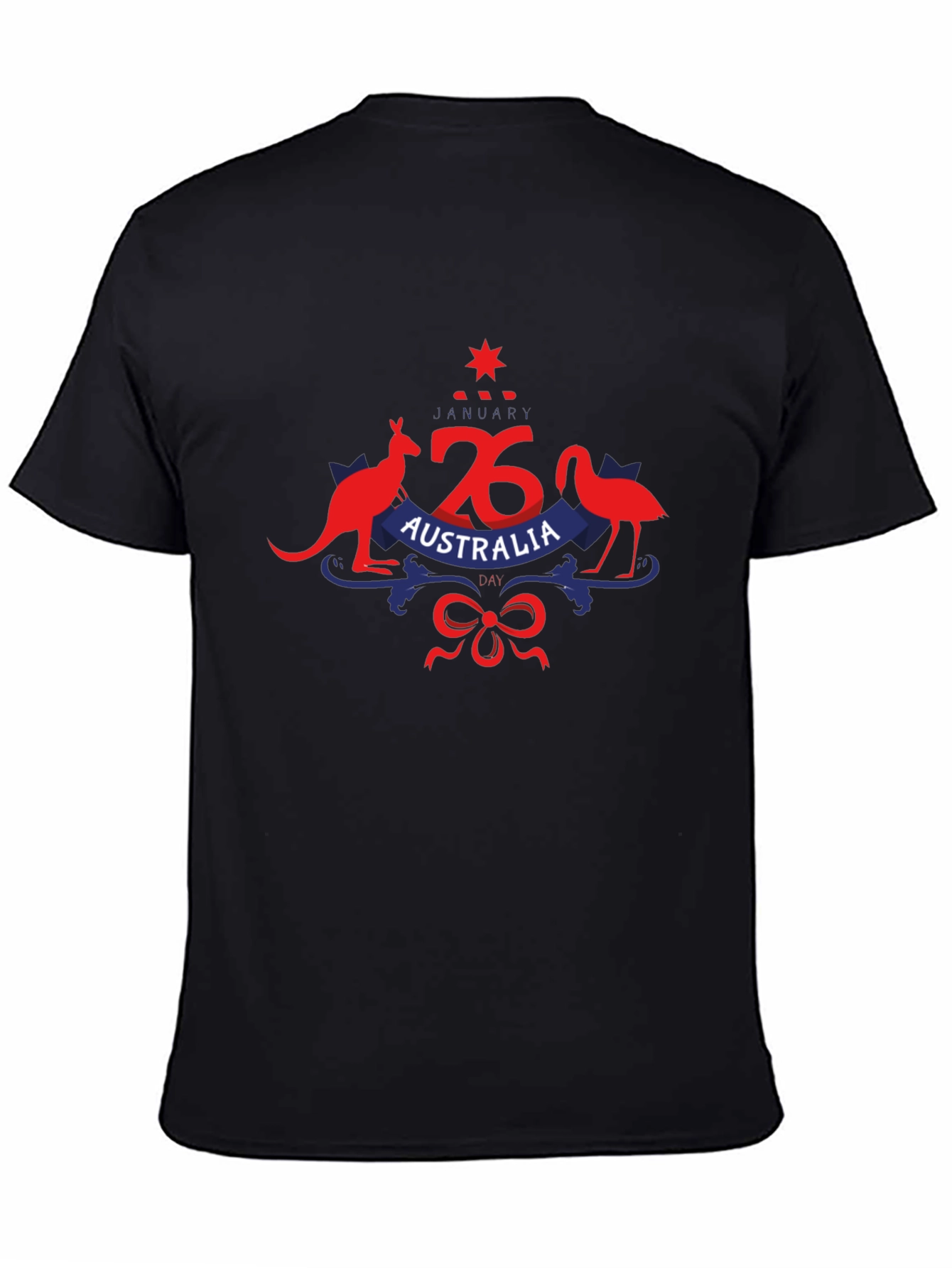 Australia Day Kangaroo & Emu Black T-Shirt