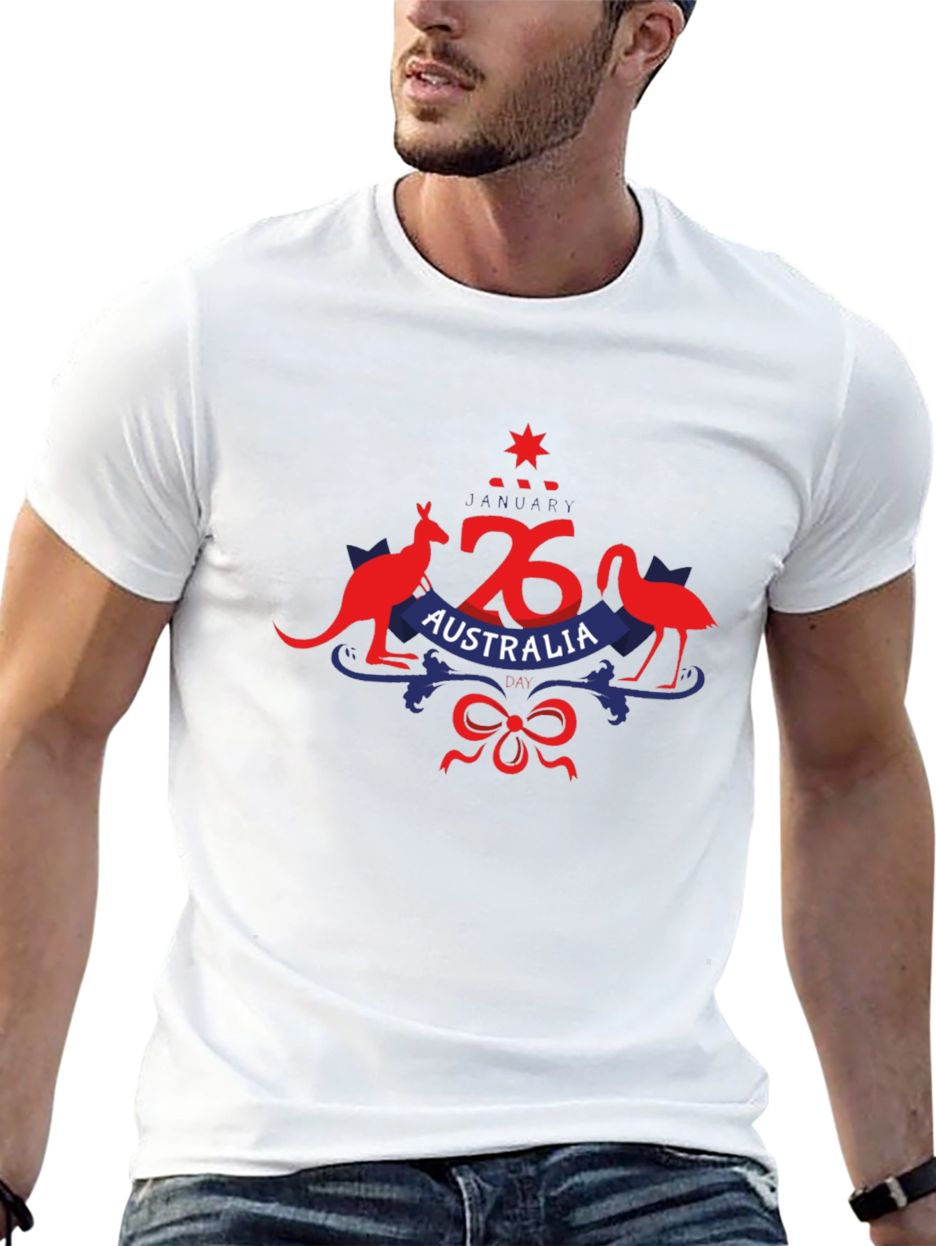 Australia Day Kangaroo & Emu Black T-Shirt