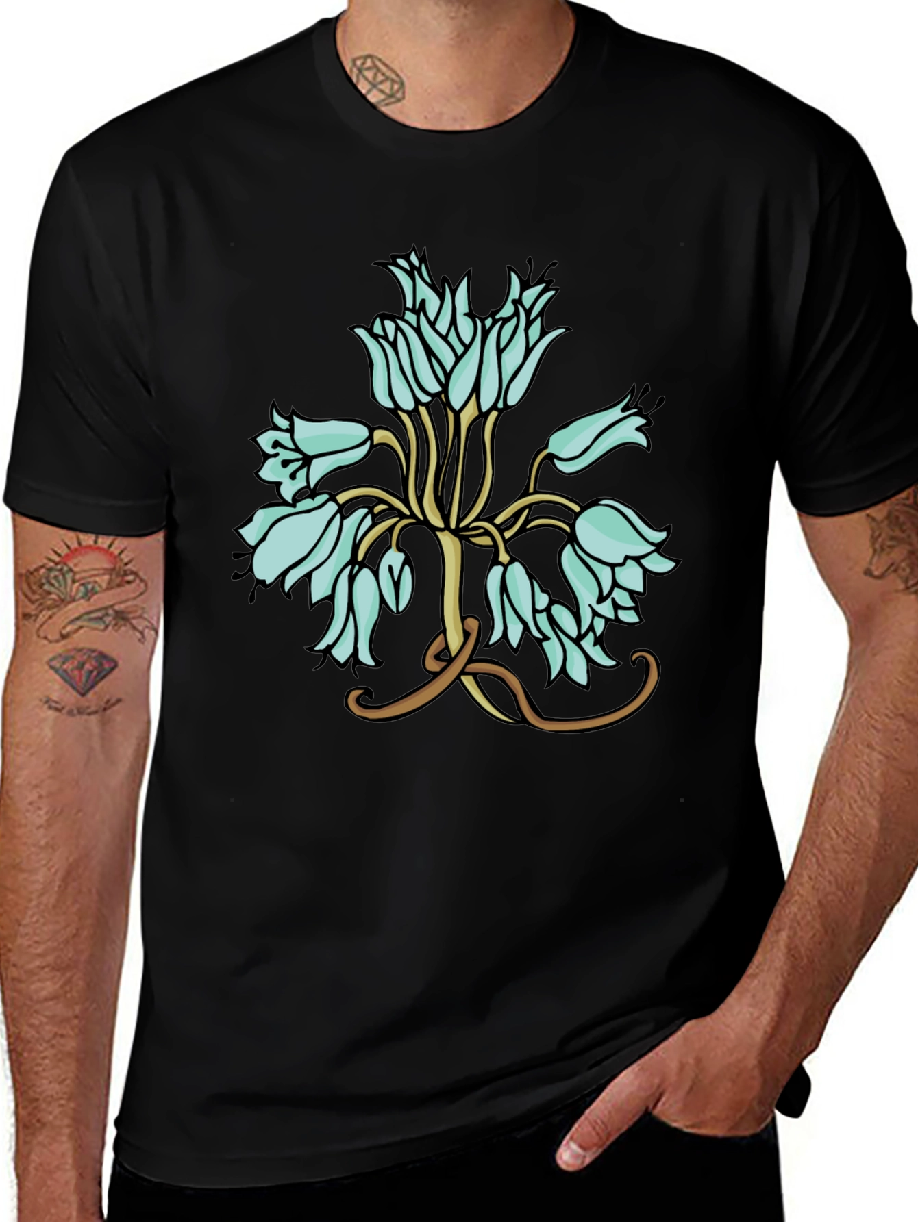 Floral T-Shirt - Artistic Flower Design