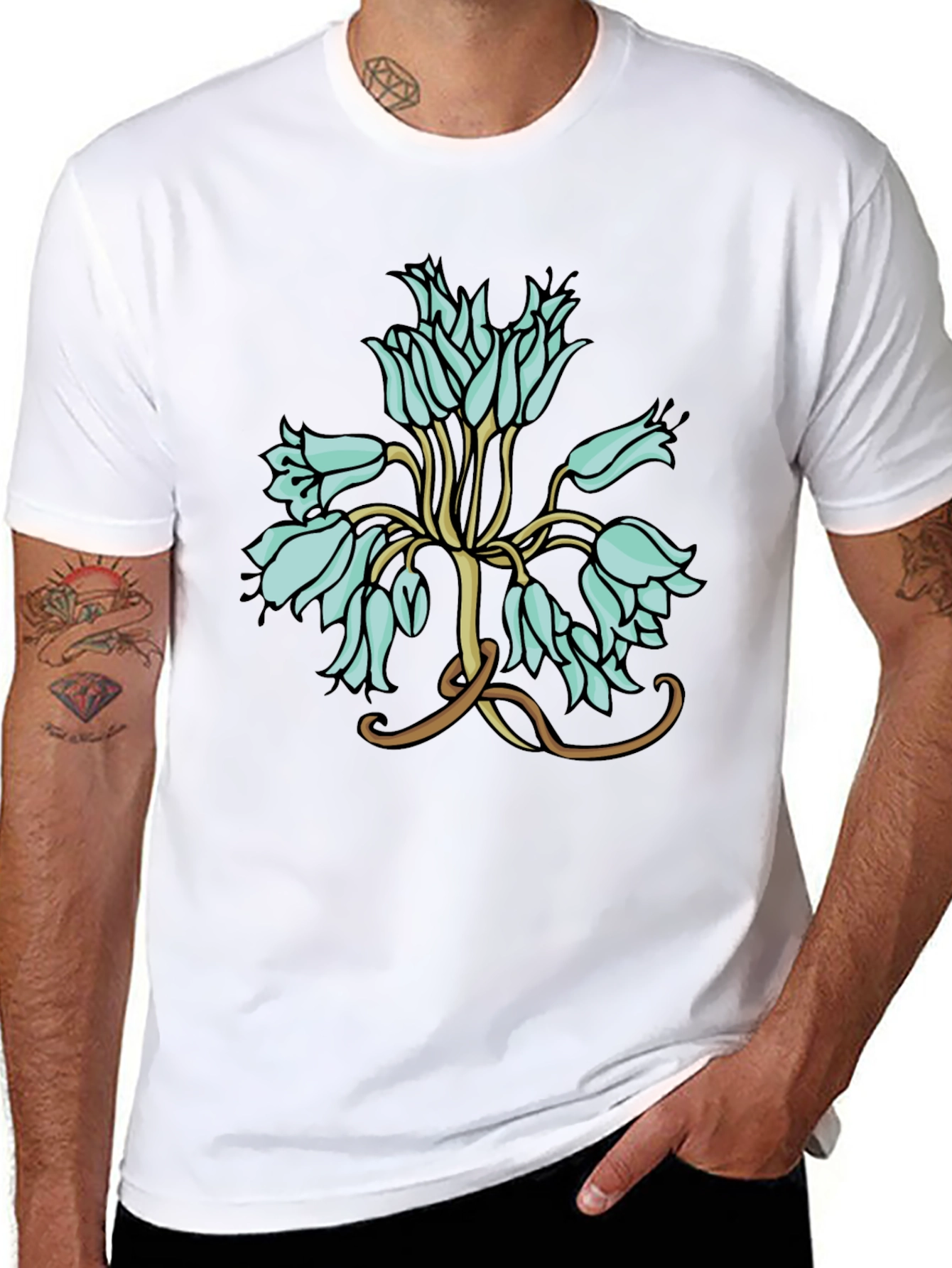 Floral T-Shirt - Artistic Flower Design
