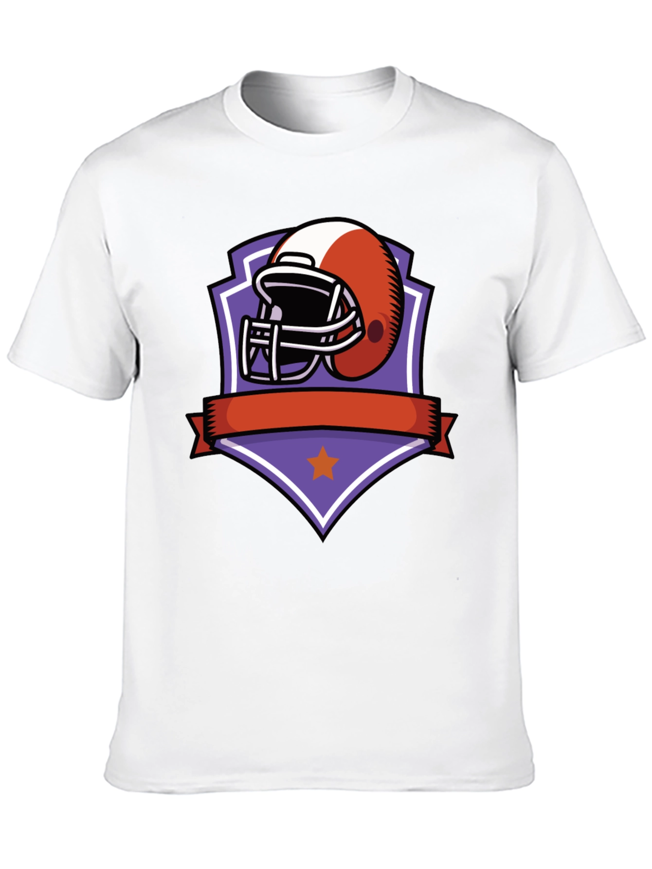 Football Helmet Graphic Tee - Black Cotton Shirt