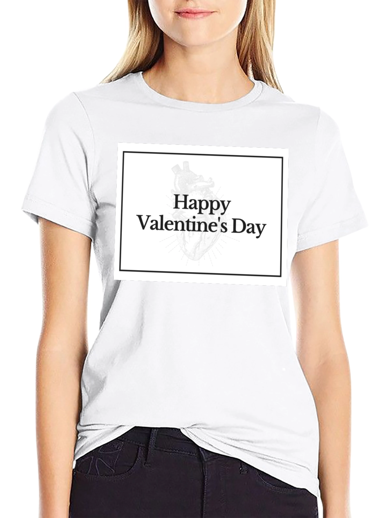 Happy Valentines Day T-Shirt - Black