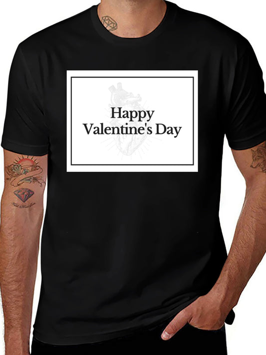 Happy Valentines Day T-Shirt - Black
