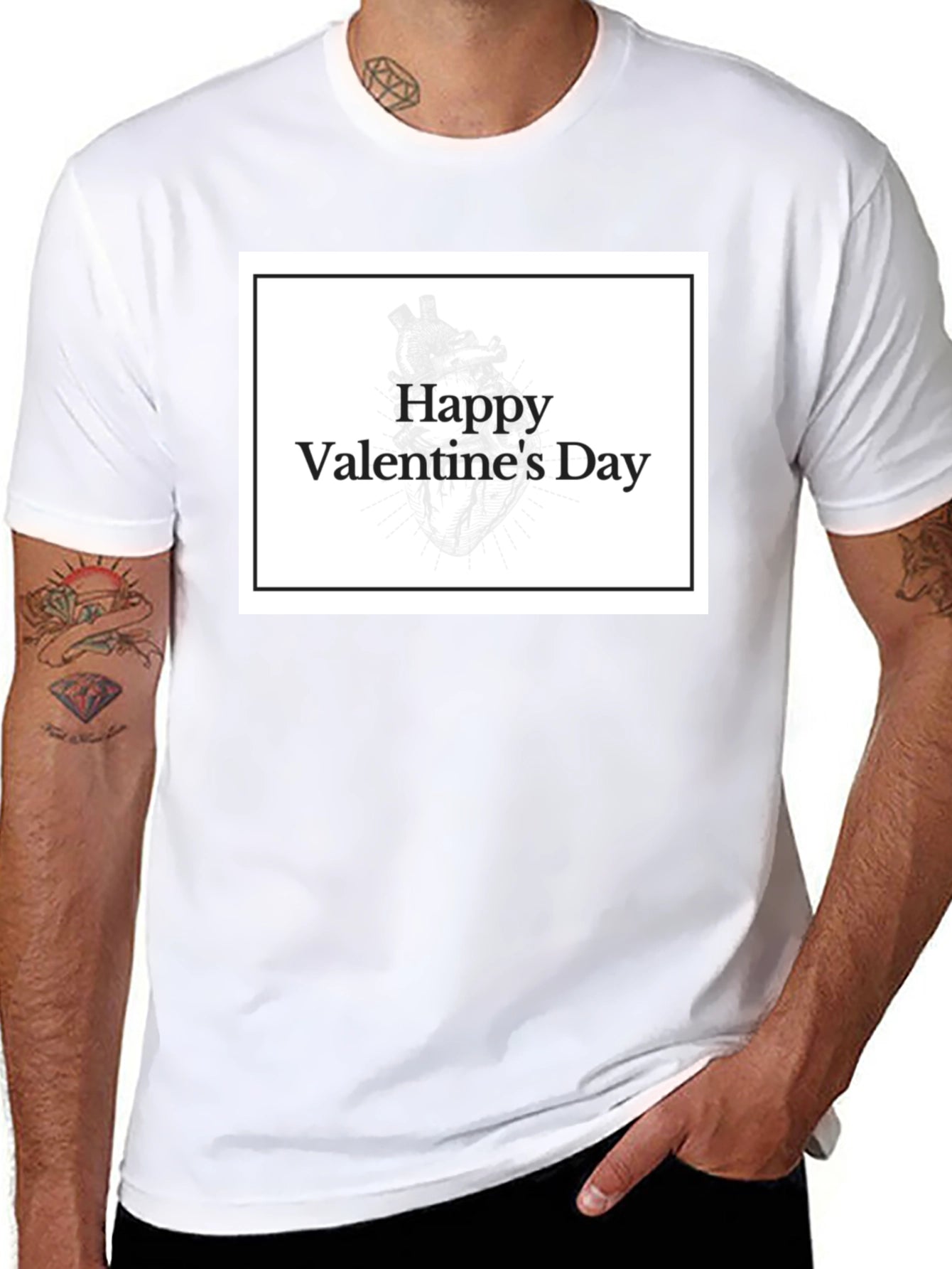 Happy Valentines Day T-Shirt - Black