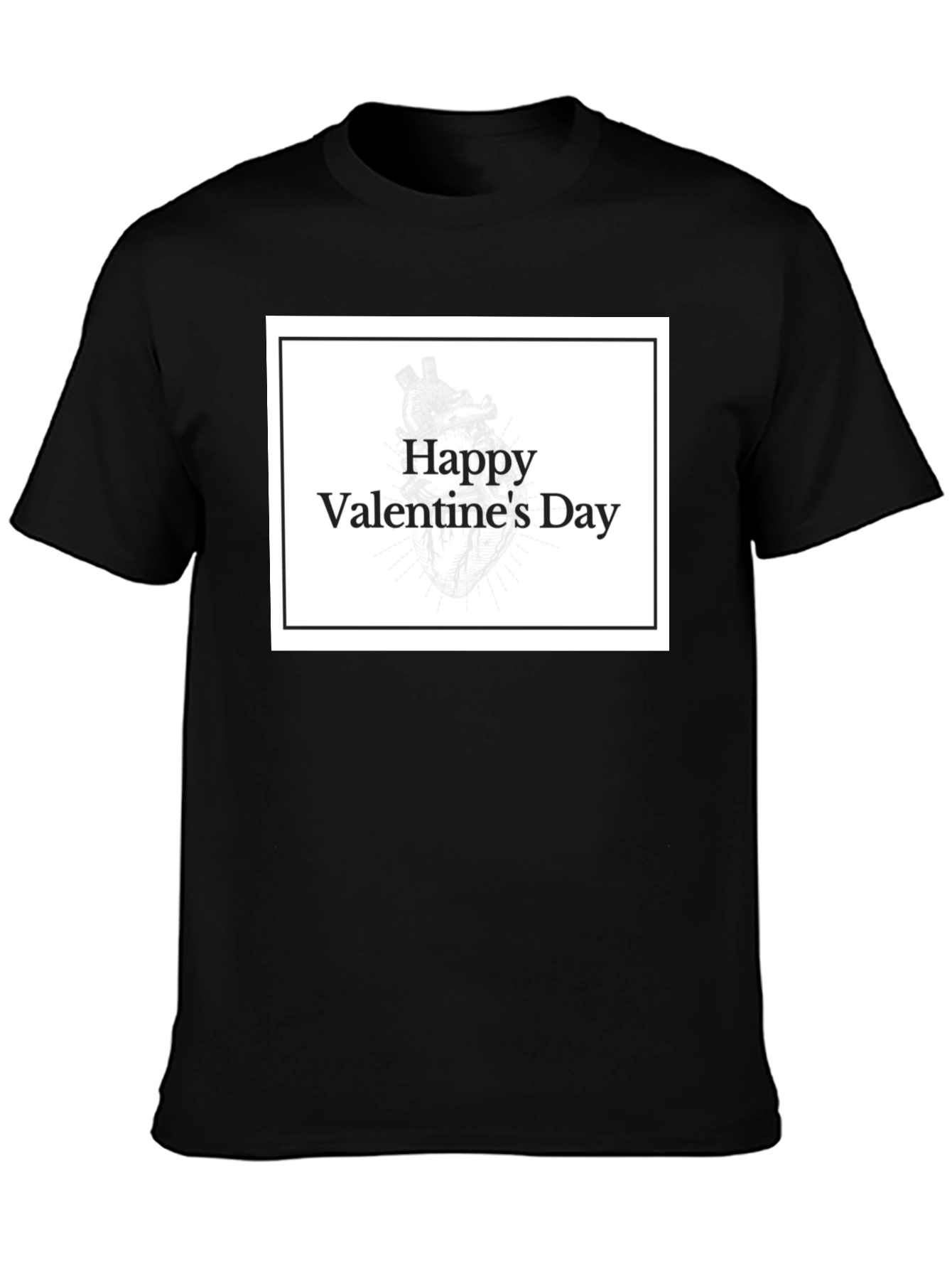Happy Valentines Day T-Shirt - Black