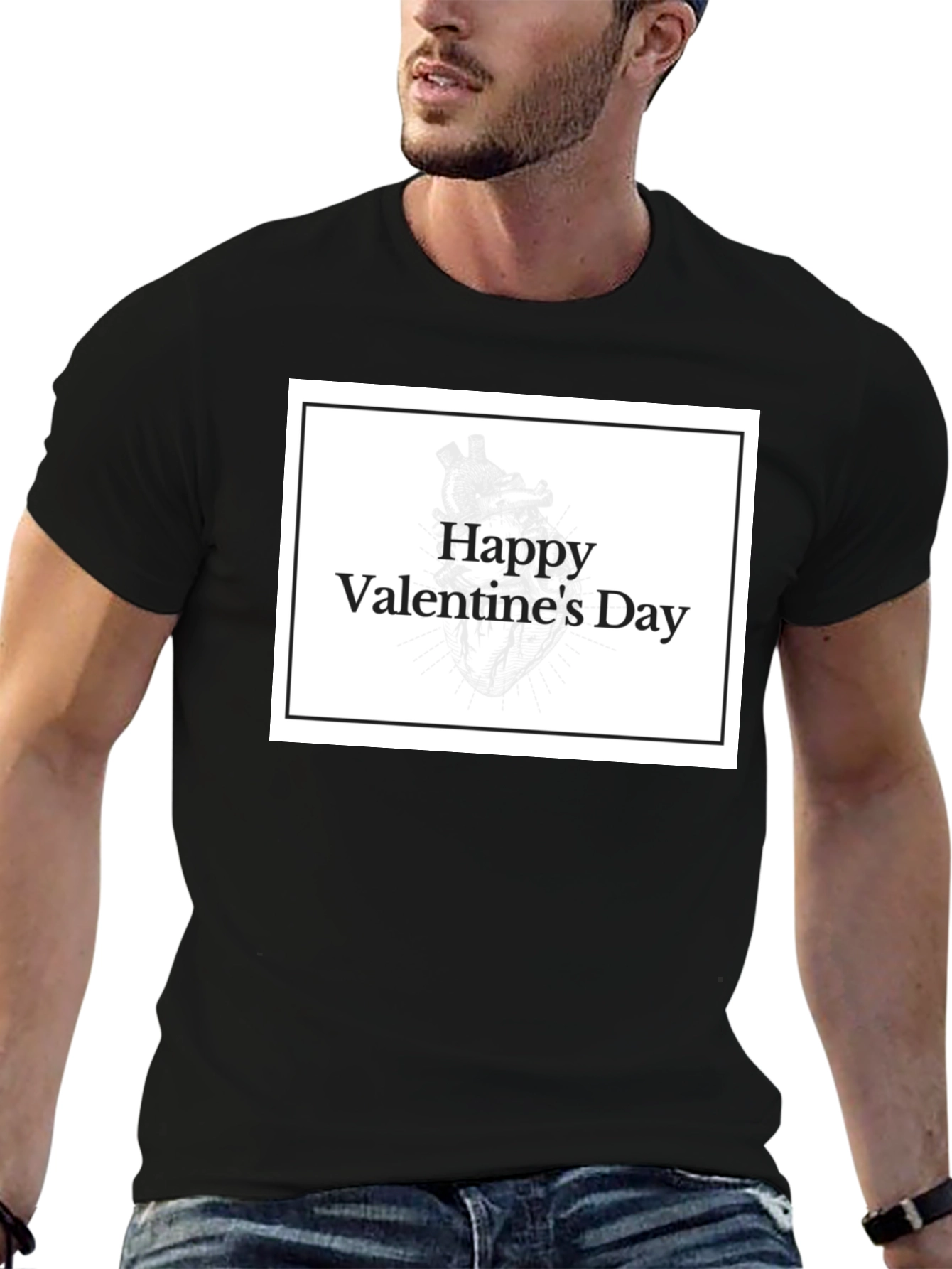 Happy Valentines Day T-Shirt - Black