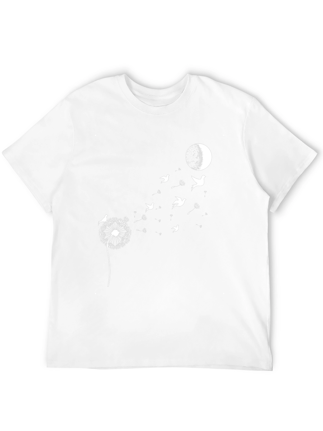 Dandelion Birds Moon Graphic Tee - Black