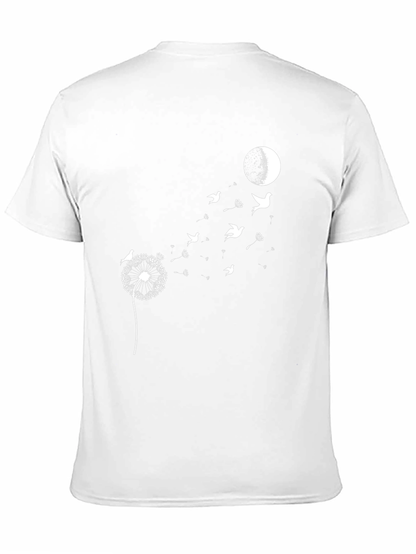 Dandelion Birds Moon Graphic Tee - Black