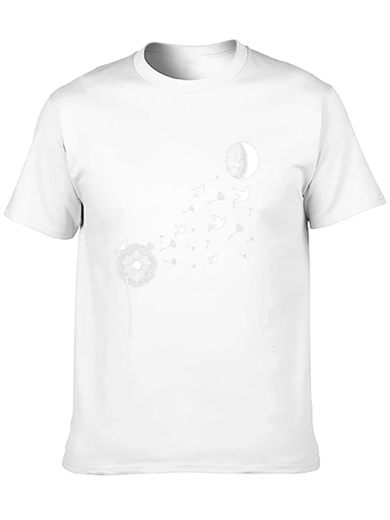 Dandelion Birds Moon Graphic Tee - Black