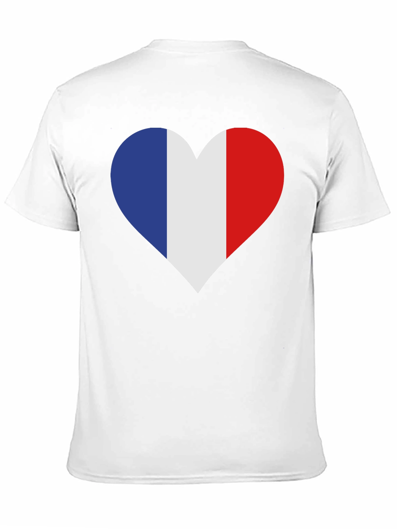 France Flag Heart T-Shirt - Black Cotton Tee
