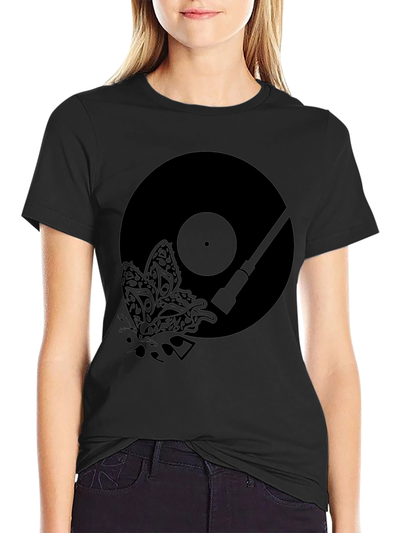 Vinyl Butterfly Graphic T-Shirt